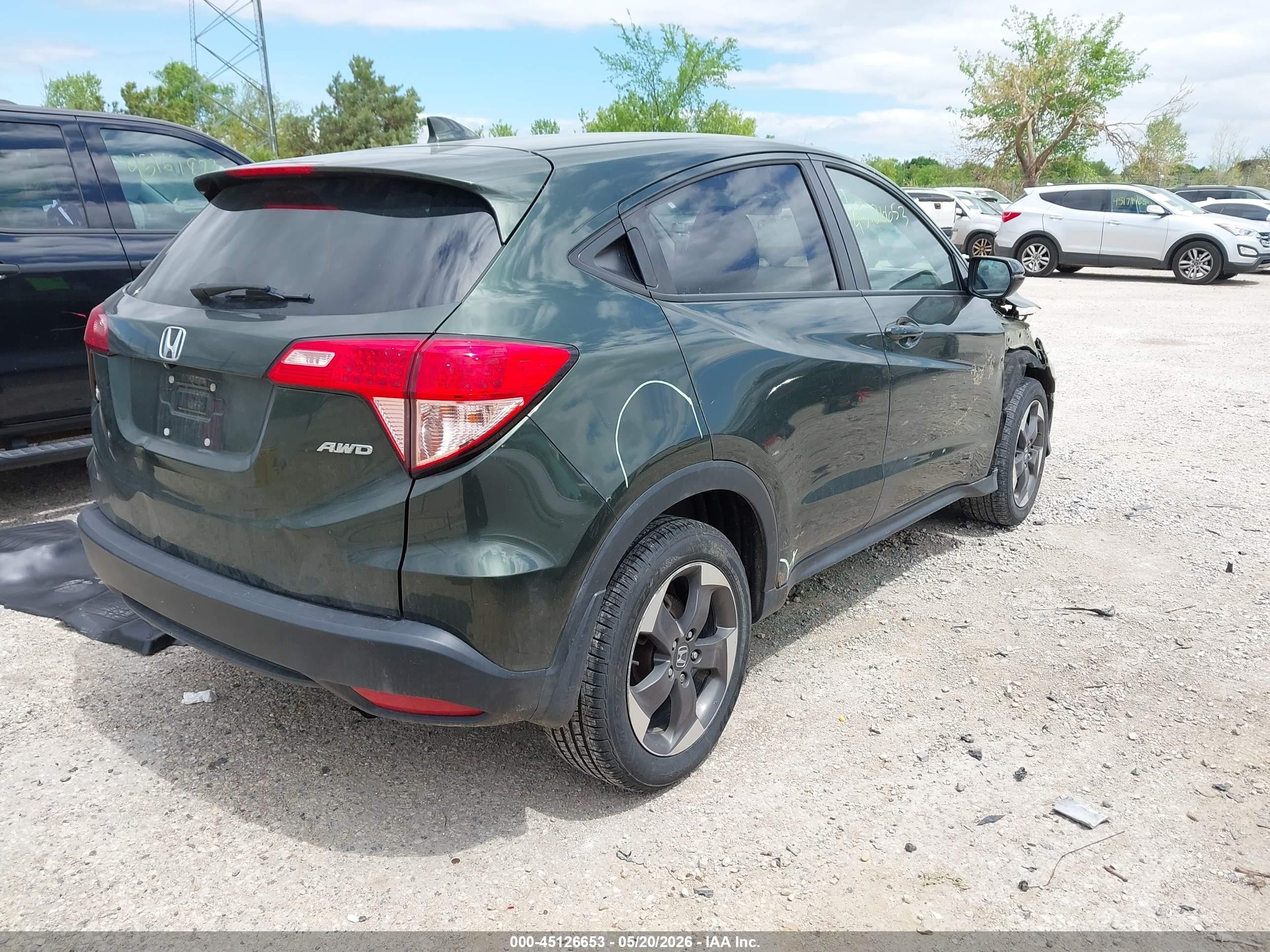 2018 Honda Hr-v Ex Green vin: 3CZRU6H52JG717814