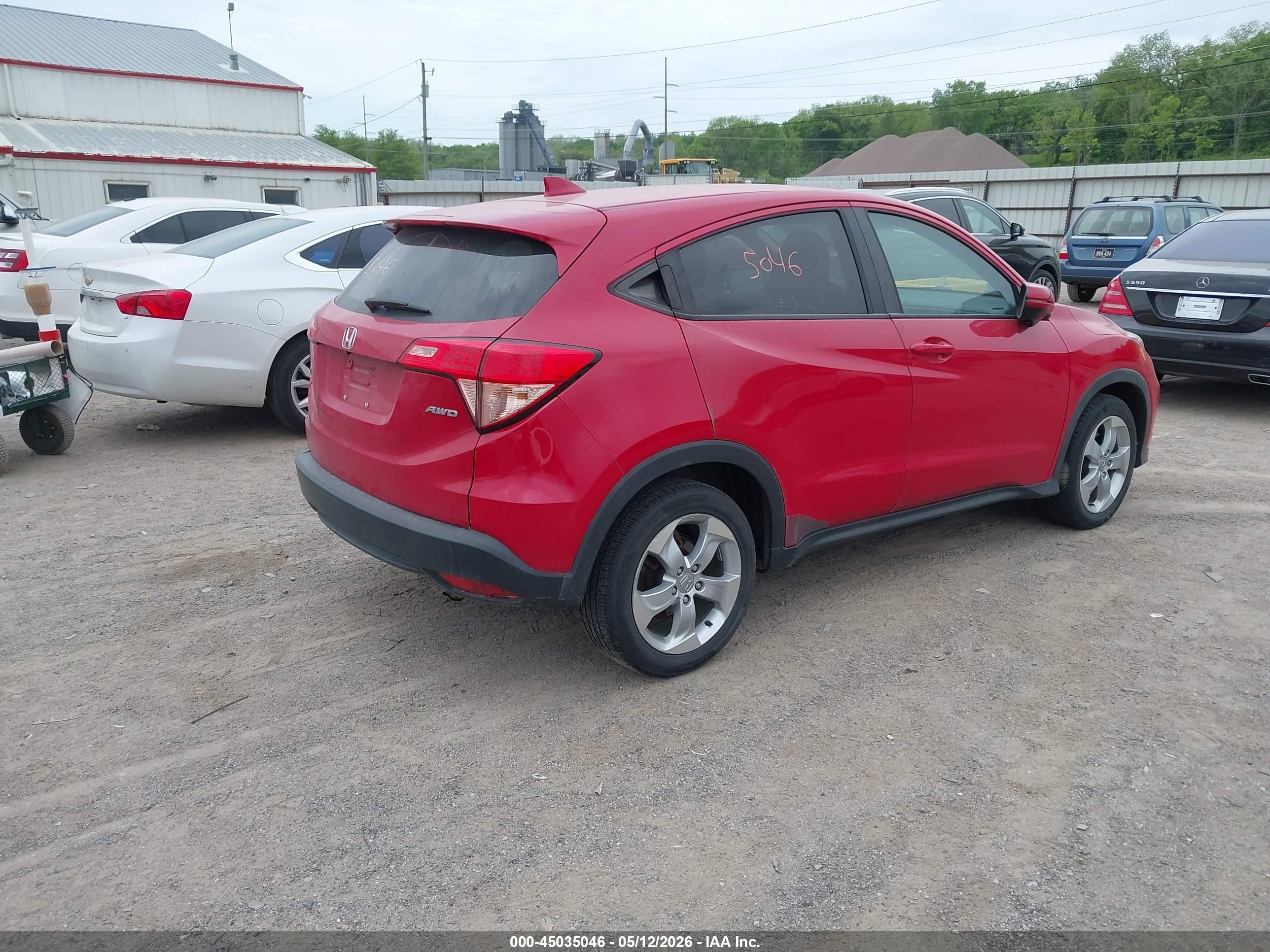2016 Honda Hr-v Ex Красный vin: 3CZRU6H54GM716139