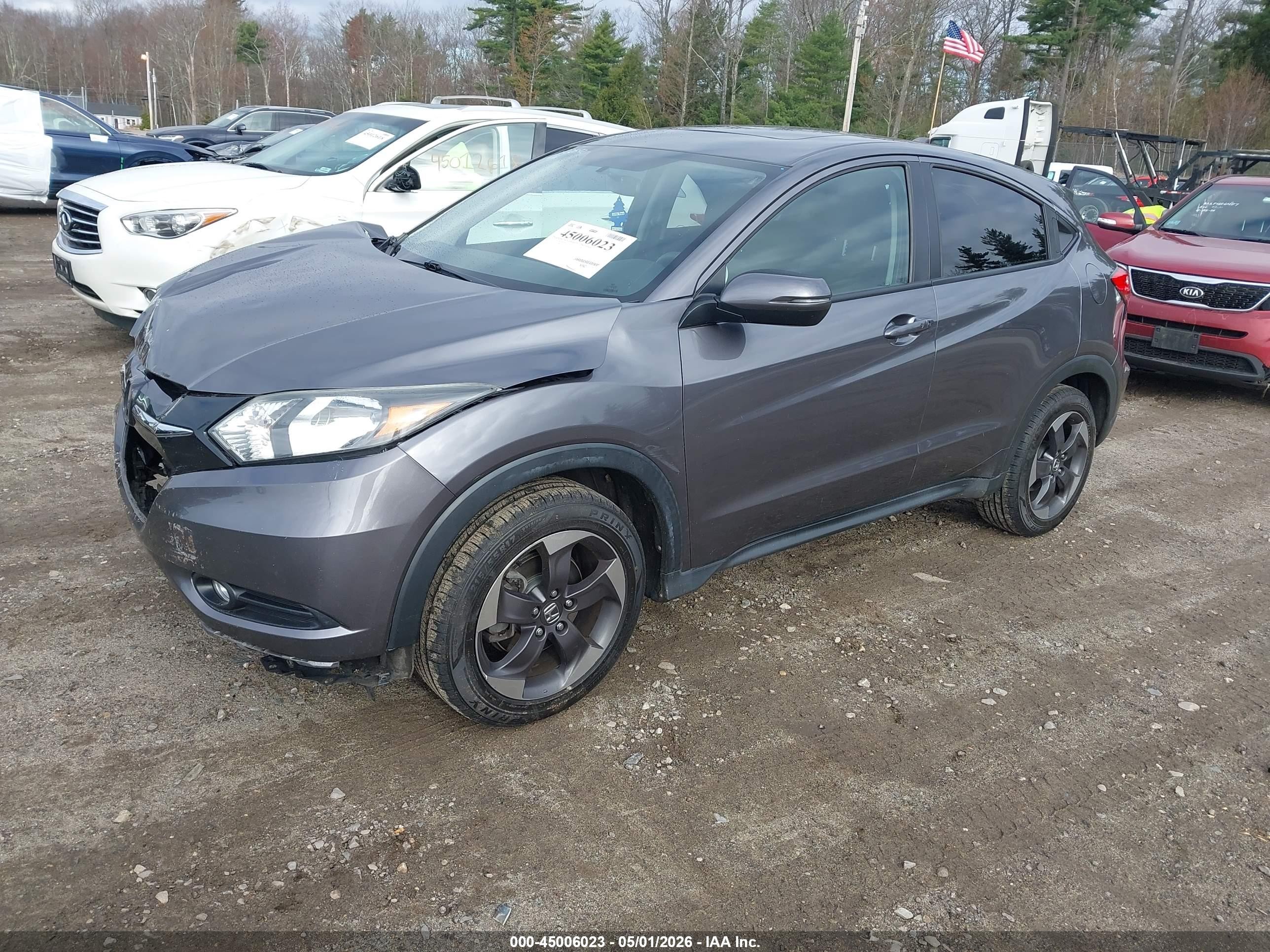 2018 Honda Hr-v Ex Gray vin: 3CZRU6H55JM711653