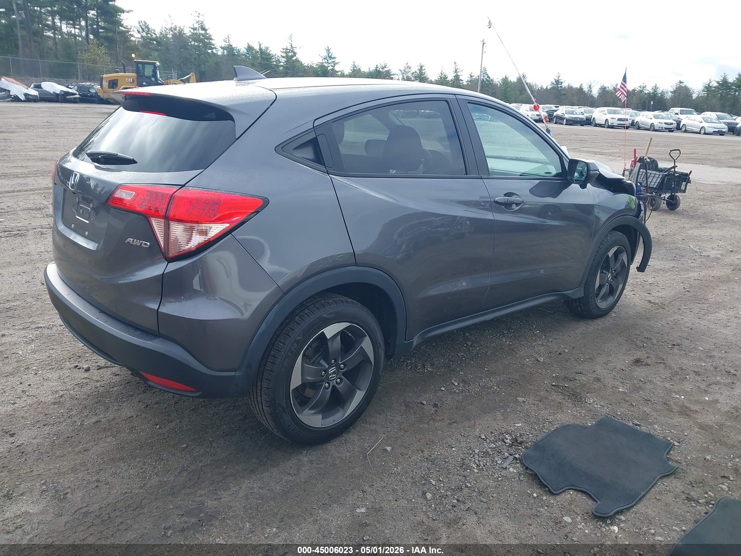 2018 Honda Hr-v Ex Gray vin: 3CZRU6H55JM711653