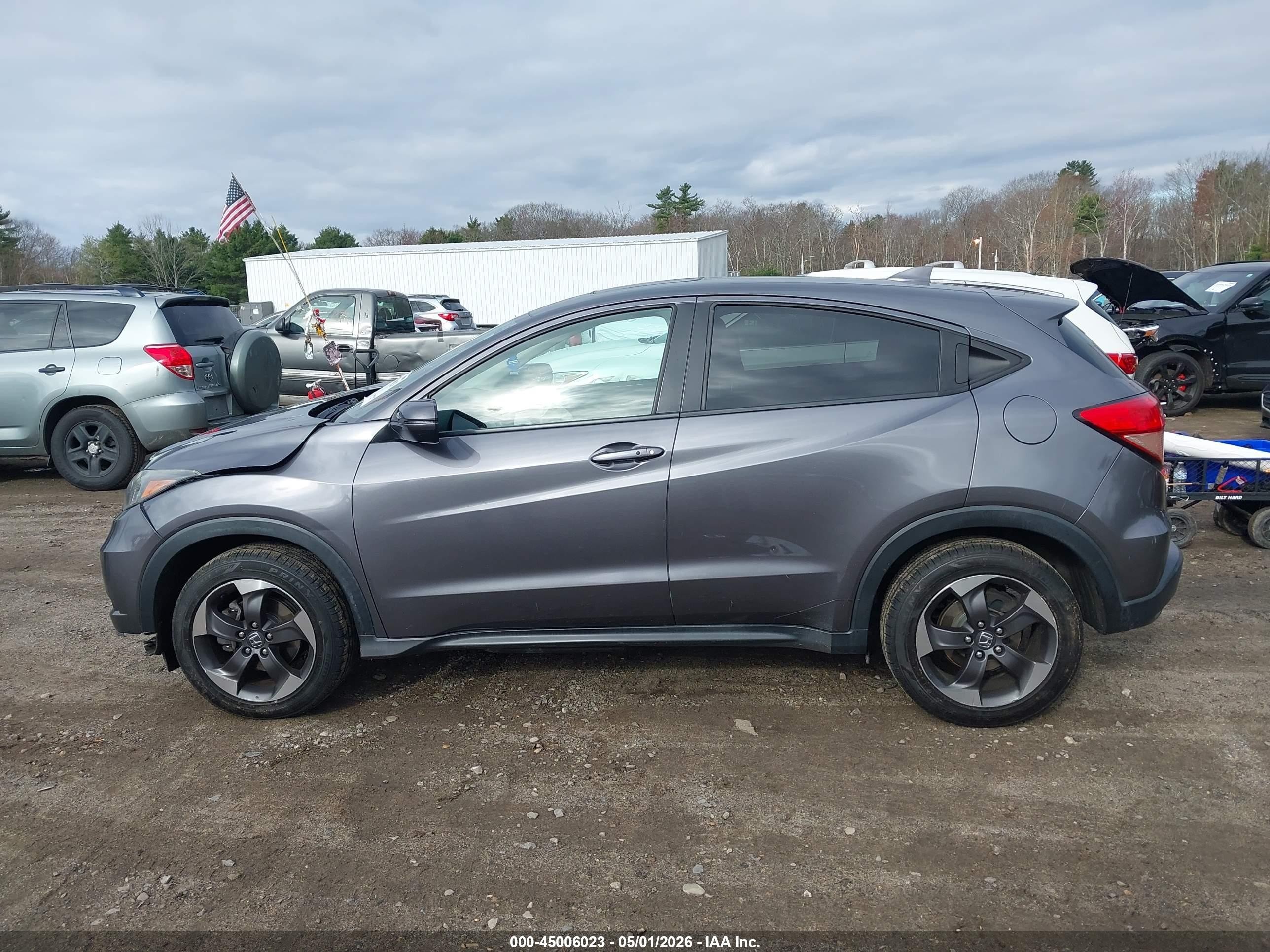 2018 Honda Hr-v Ex Gray vin: 3CZRU6H55JM711653