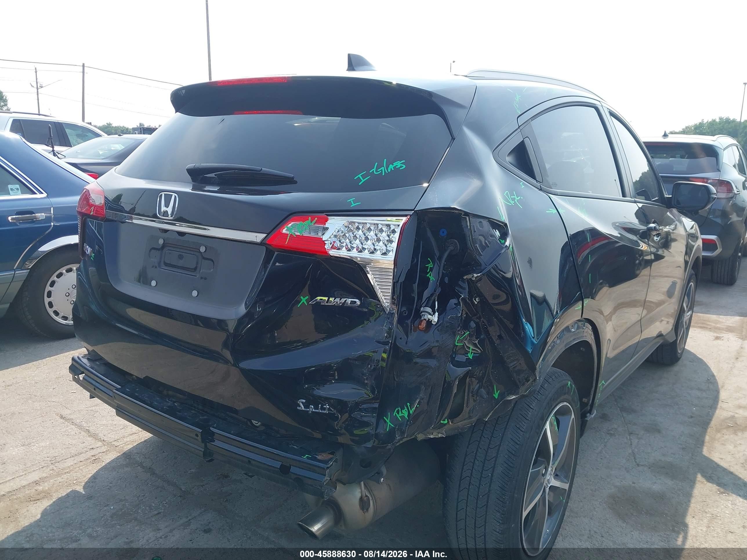 2022 Honda Hr-v Awd Ex Black vin: 3CZRU6H55NM766688