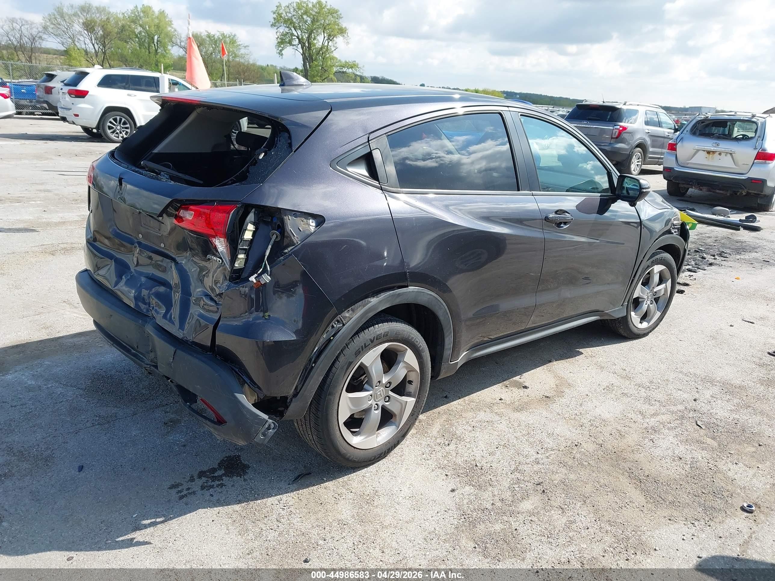 2017 Honda Hr-v Ex Gray vin: 3CZRU6H56HM725331