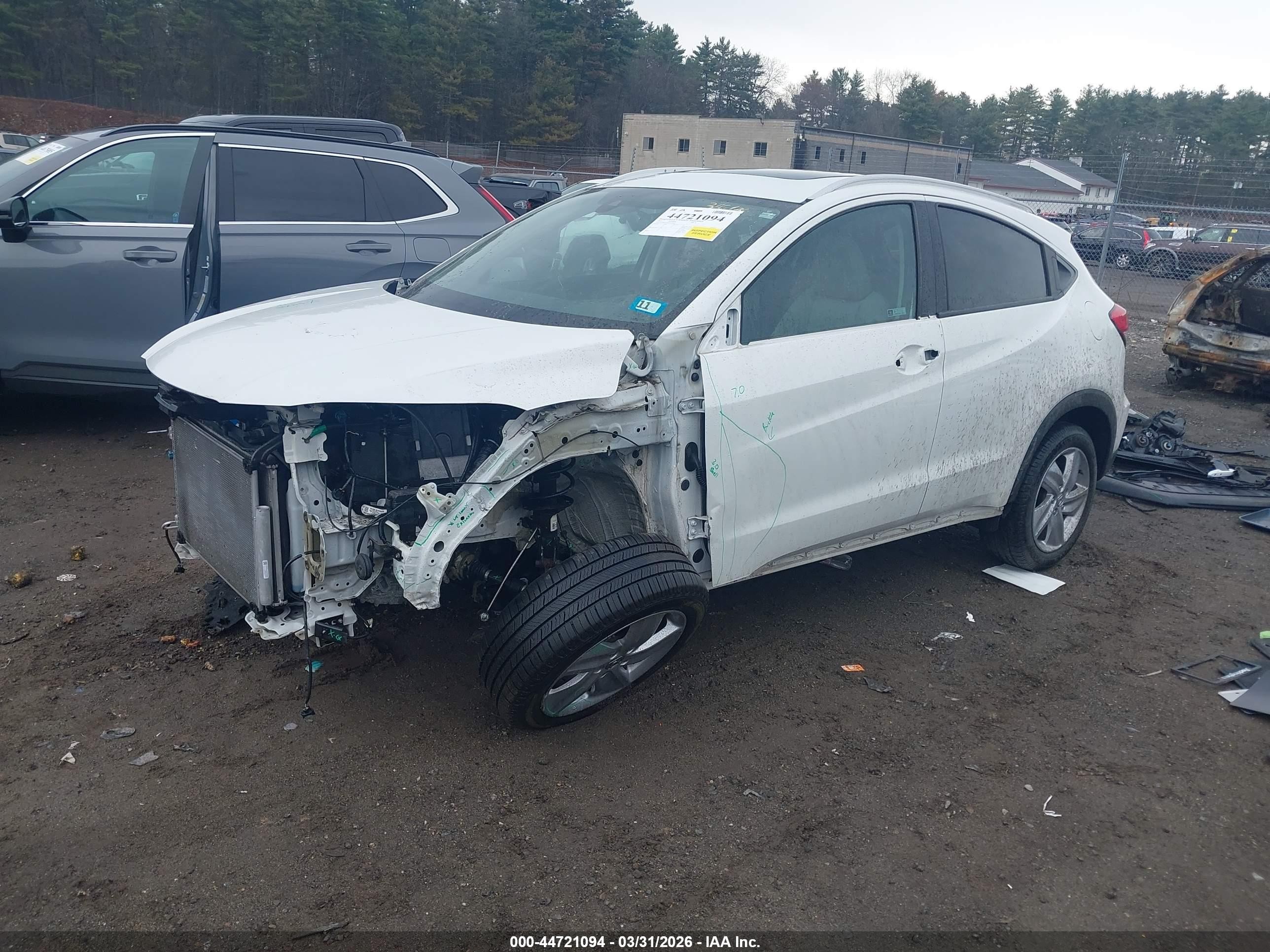 2019 Honda Hr-v Ex White vin: 3CZRU6H56KM729922