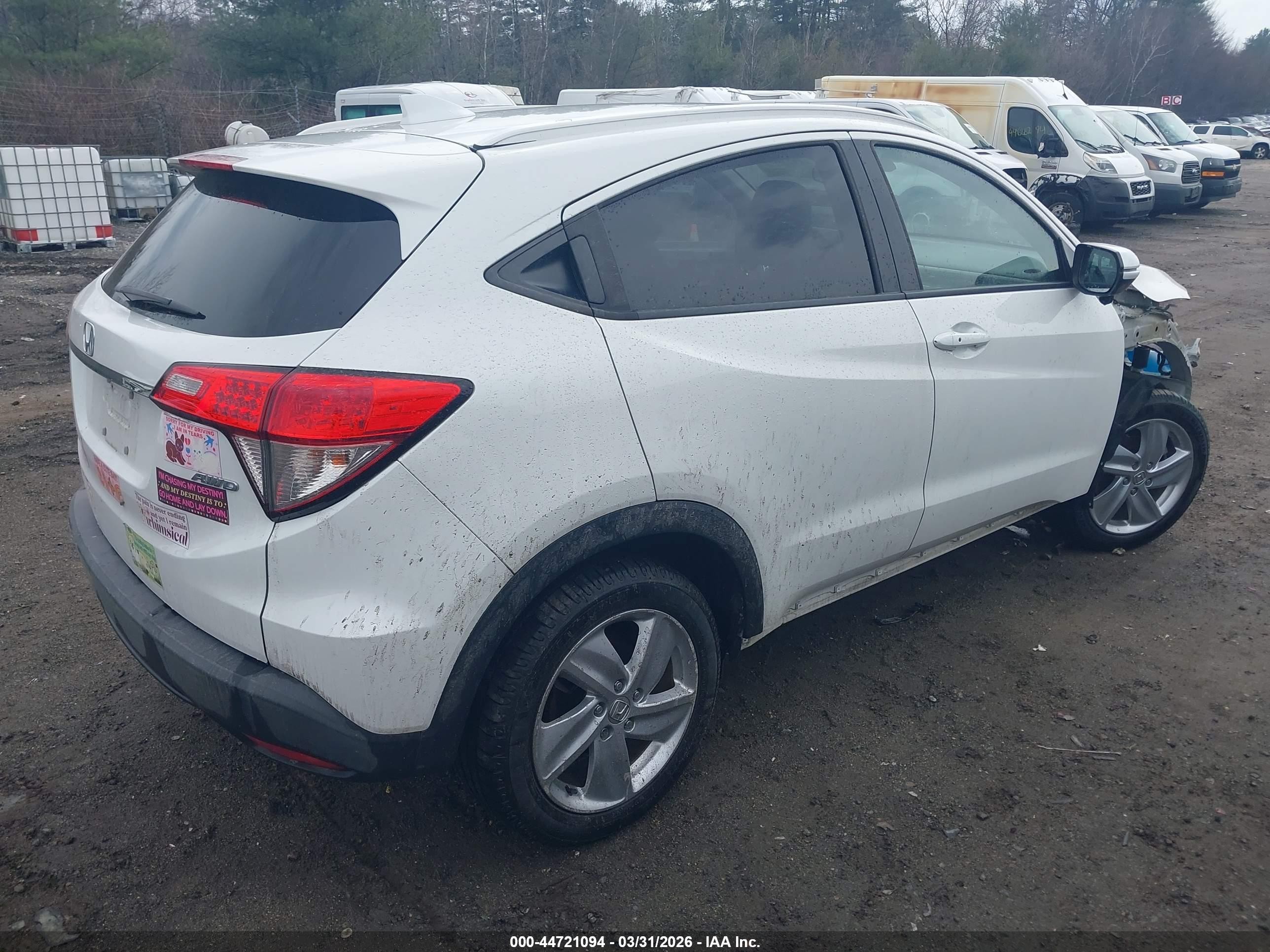 2019 Honda Hr-v Ex White vin: 3CZRU6H56KM729922