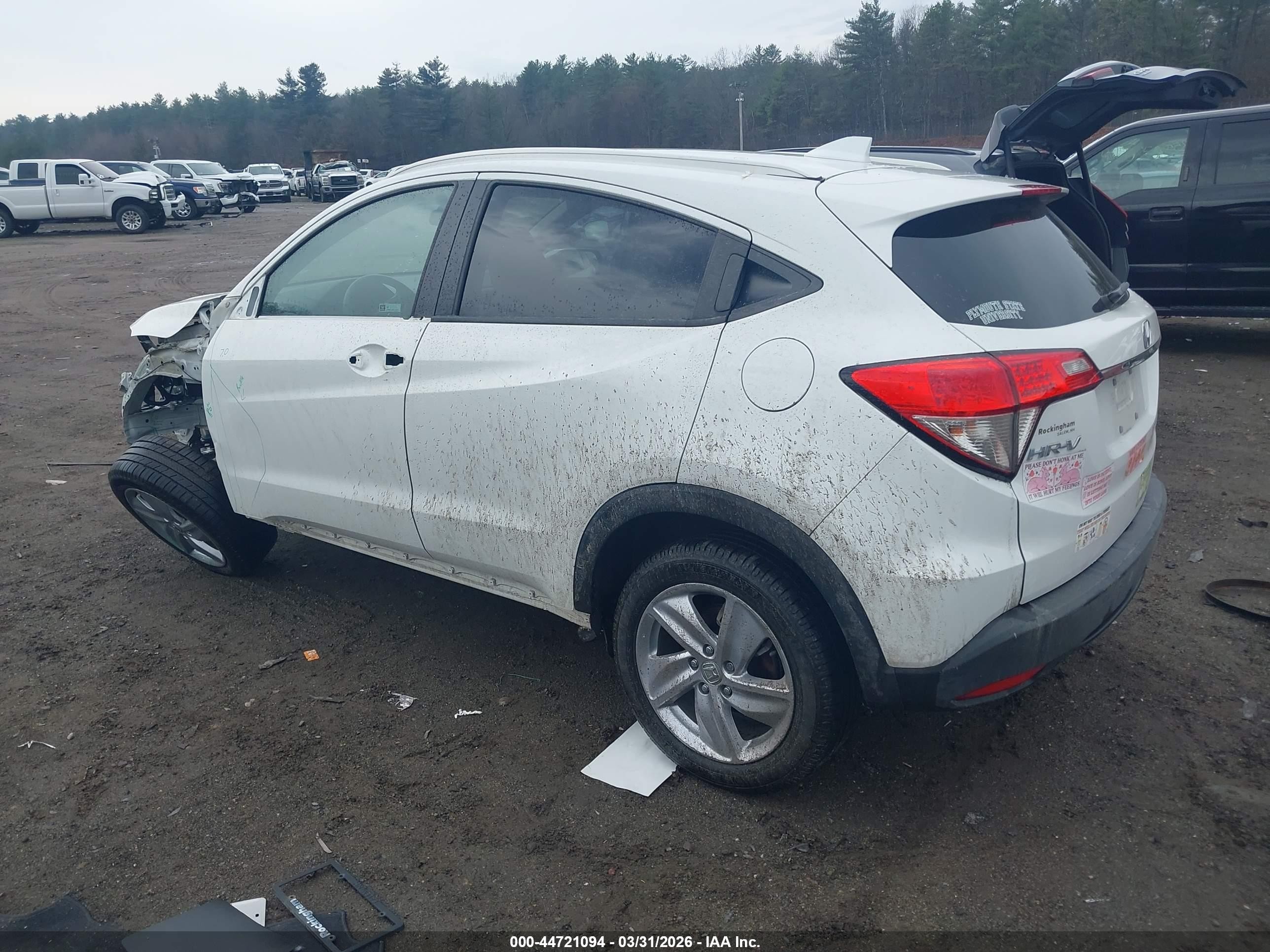 2019 Honda Hr-v Ex White vin: 3CZRU6H56KM729922