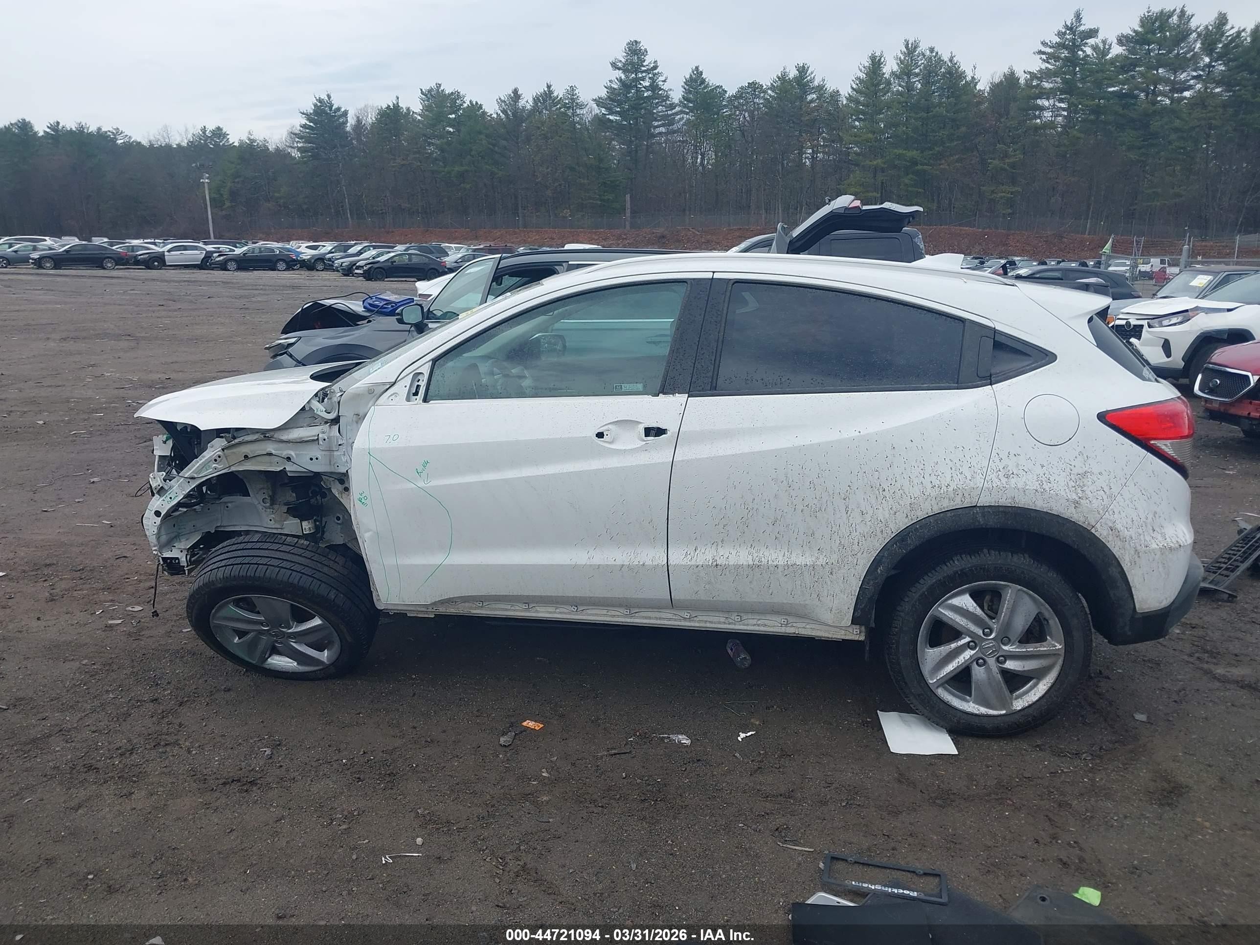 2019 Honda Hr-v Ex White vin: 3CZRU6H56KM729922