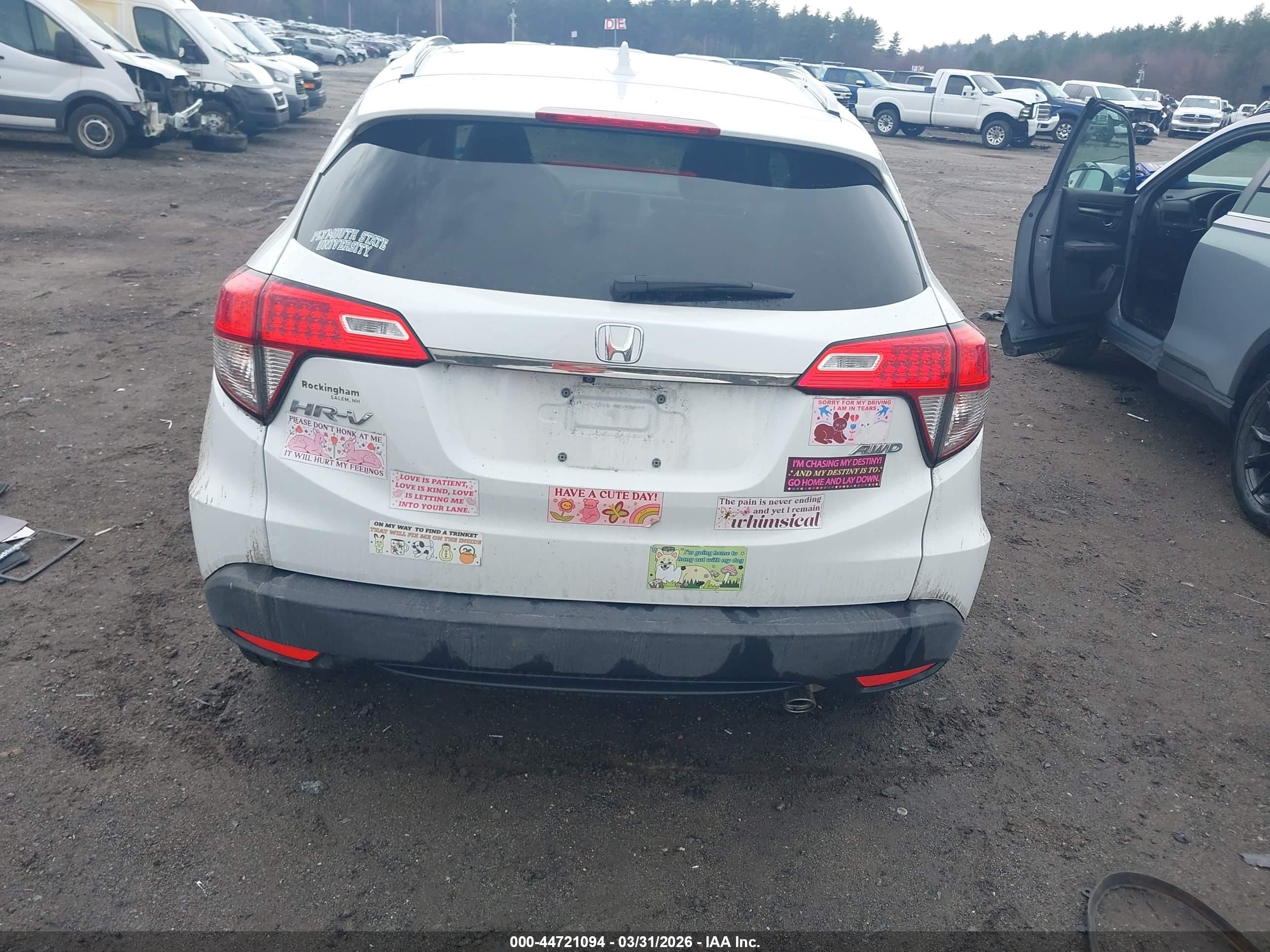 2019 Honda Hr-v Ex White vin: 3CZRU6H56KM729922