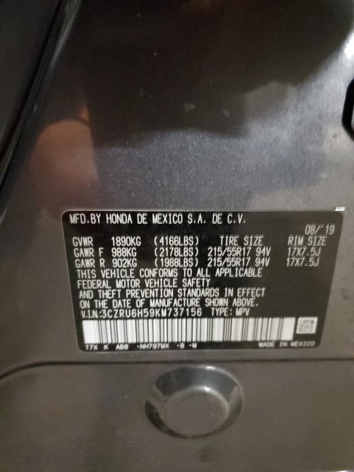2019 Honda Hr-v Ex Charcoal vin: 3CZRU6H59KM737156