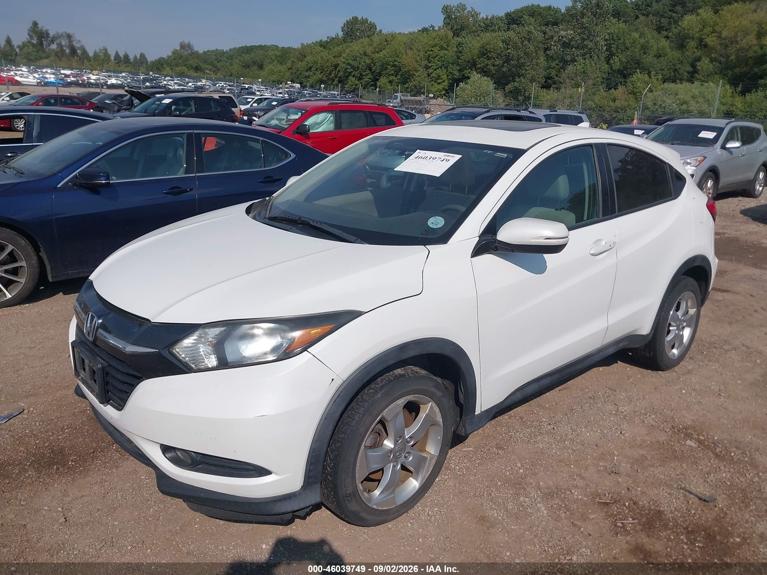 2016 Honda Hr-v Ex White vin: 3CZRU6H5XGM738890