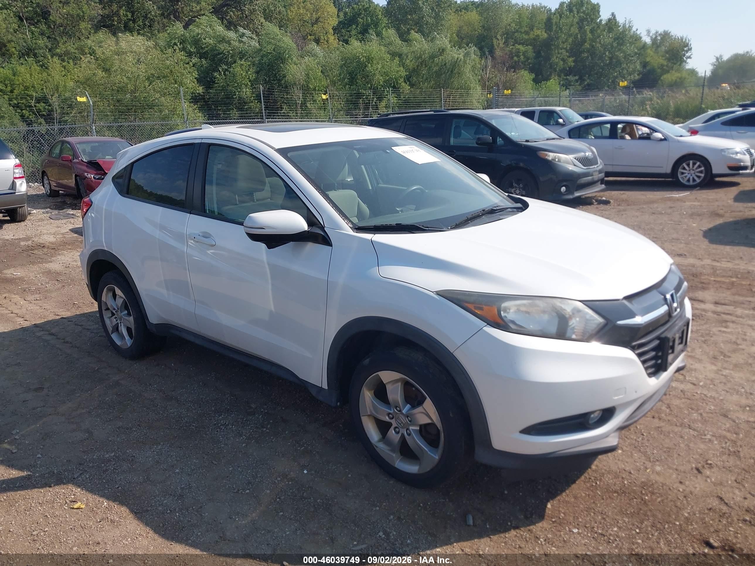 2016 Honda Hr-v Ex White vin: 3CZRU6H5XGM738890