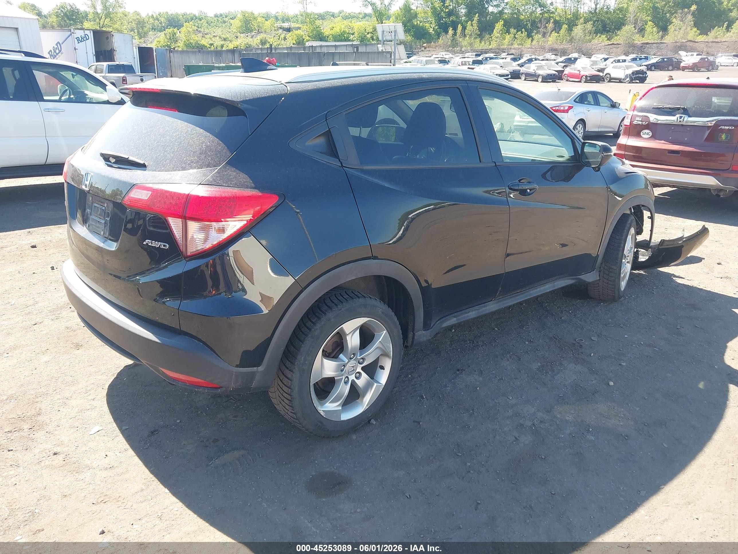 2016 Honda Hr-v Ex-l Black vin: 3CZRU6H70GM701512
