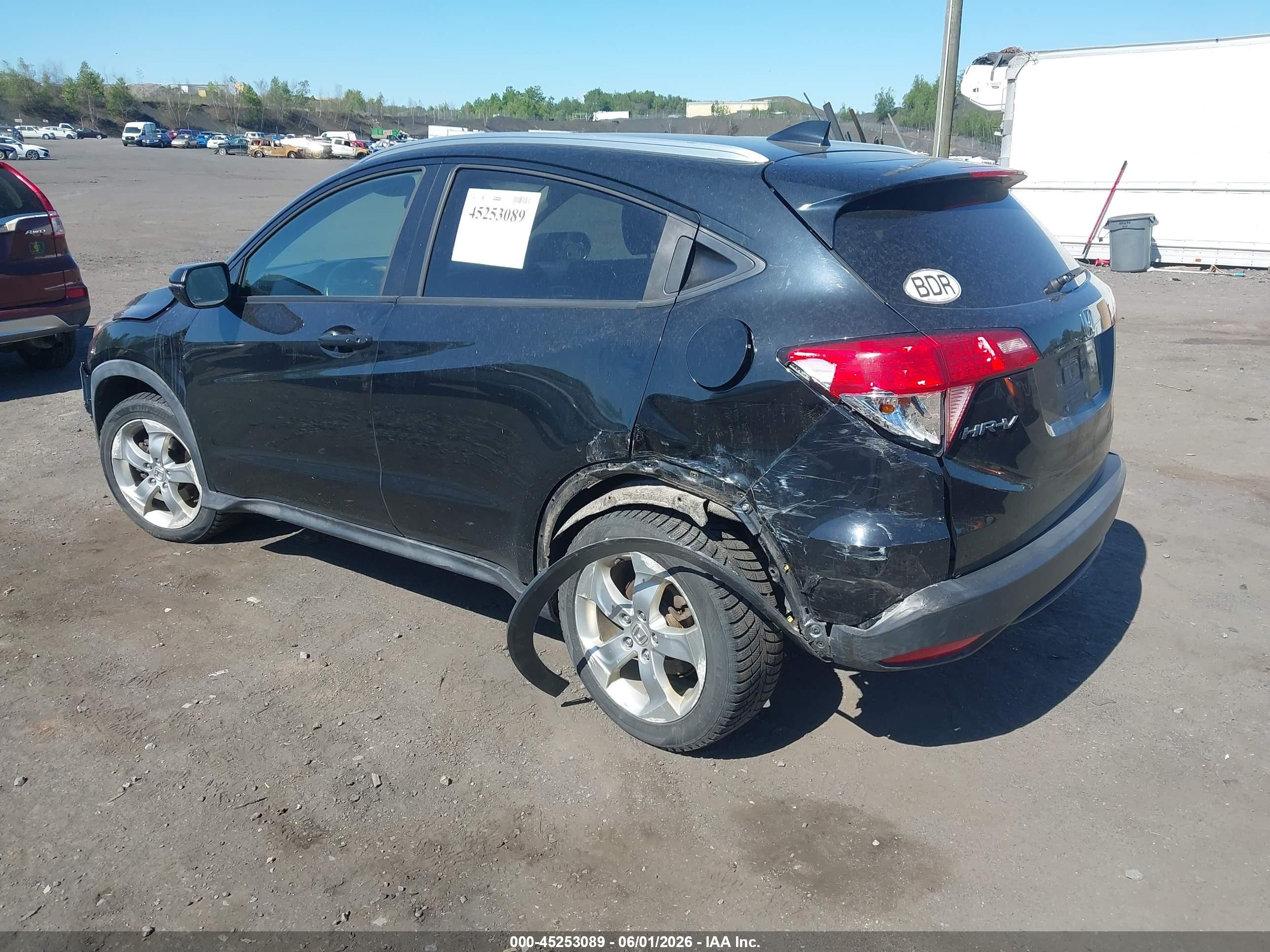 2016 Honda Hr-v Ex-l Black vin: 3CZRU6H70GM701512