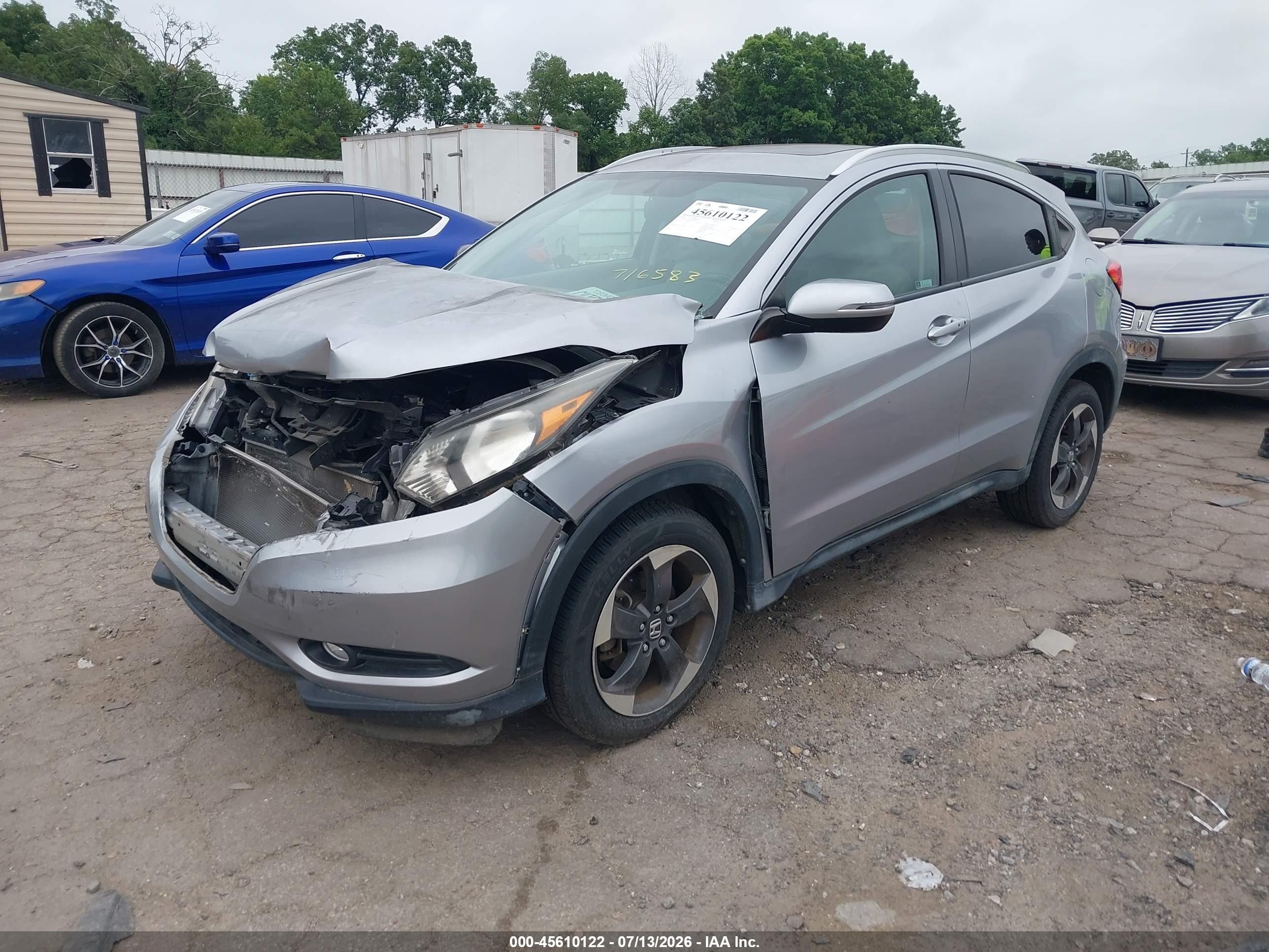 2018 Honda Hr-v Ex-l Silver vin: 3CZRU6H70JM716583
