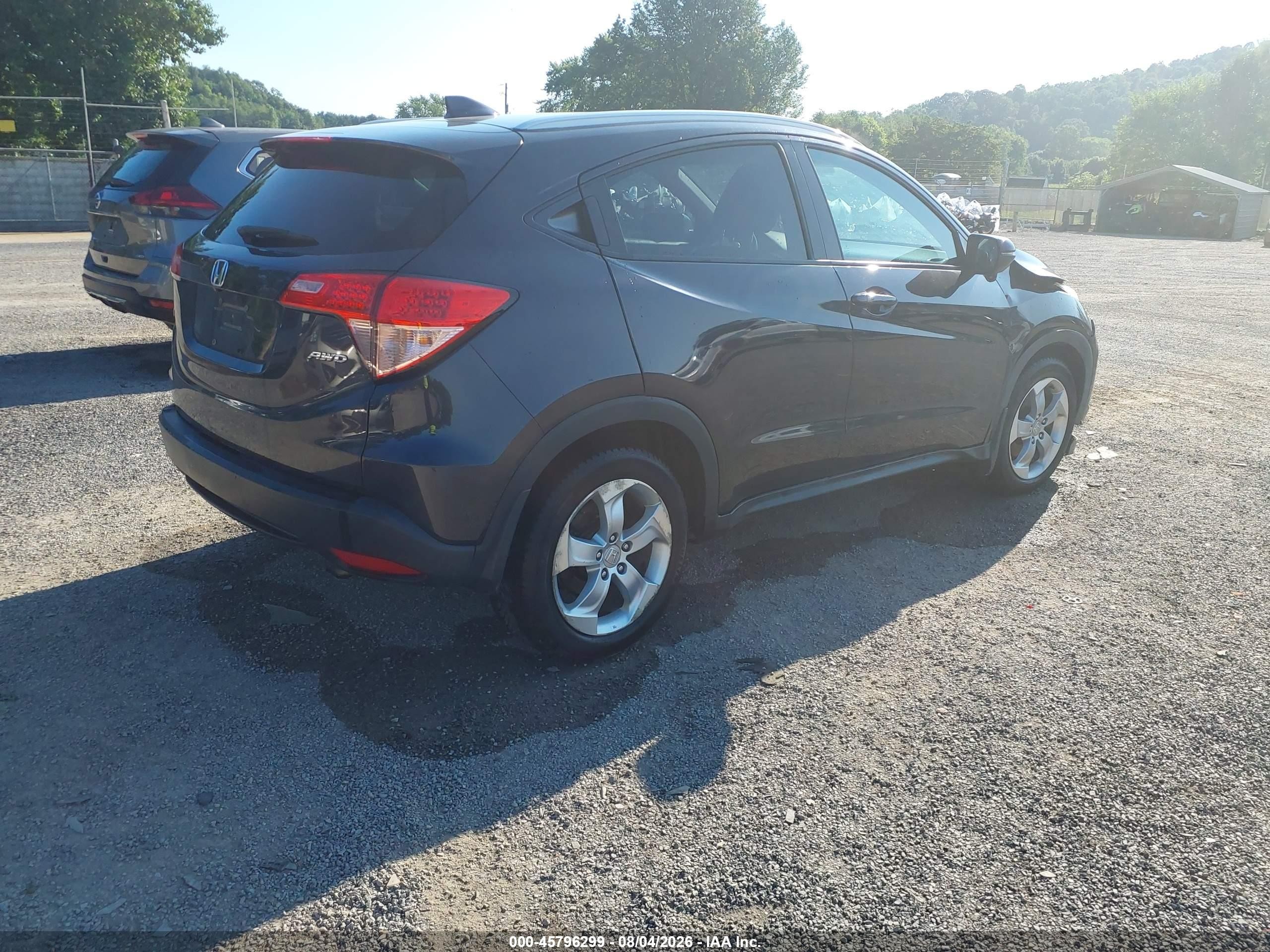 2016 Honda Hr-v Ex-l Black vin: 3CZRU6H72GM709871
