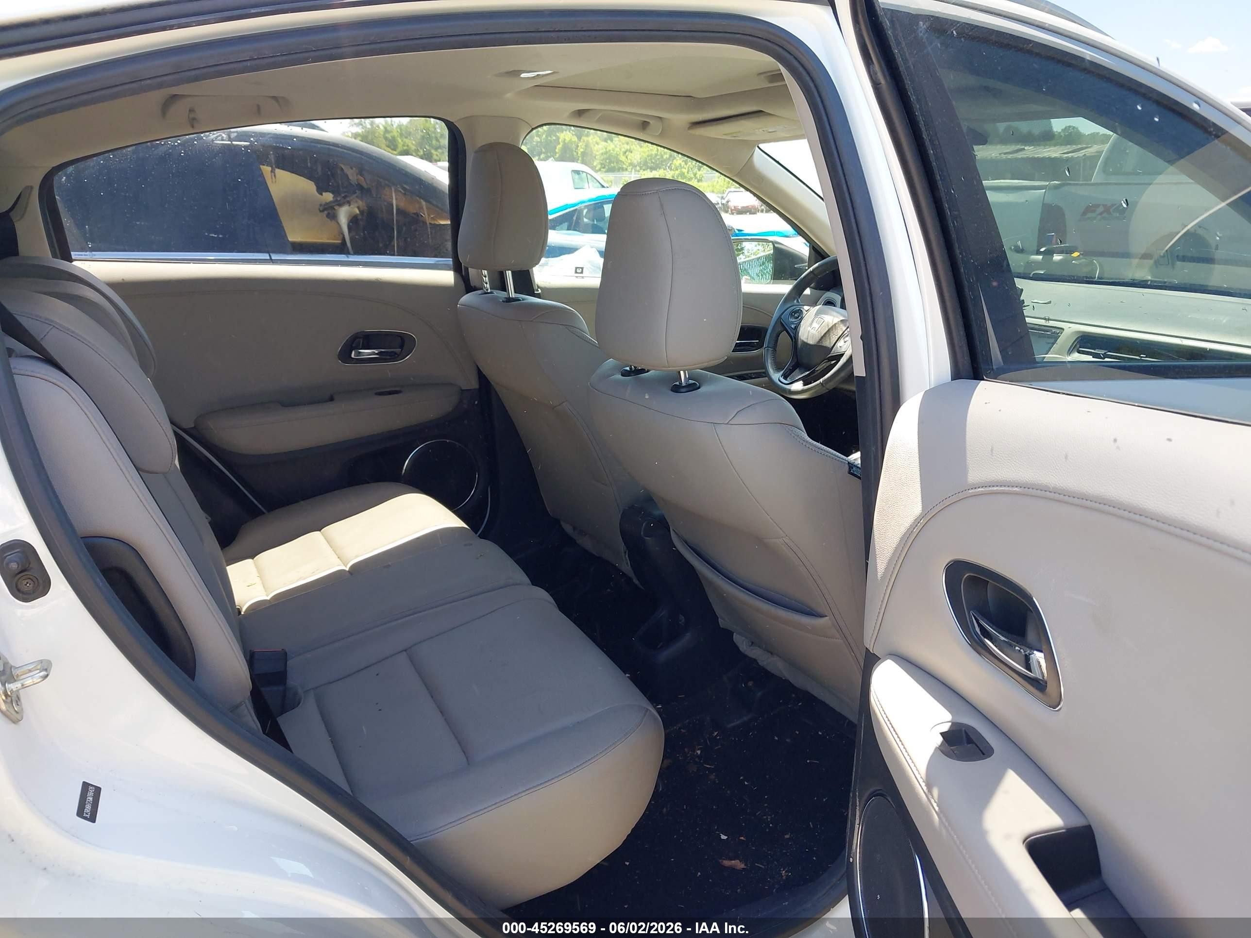 2016 Honda Hr-v Ex-l White vin: 3CZRU6H72GM766426