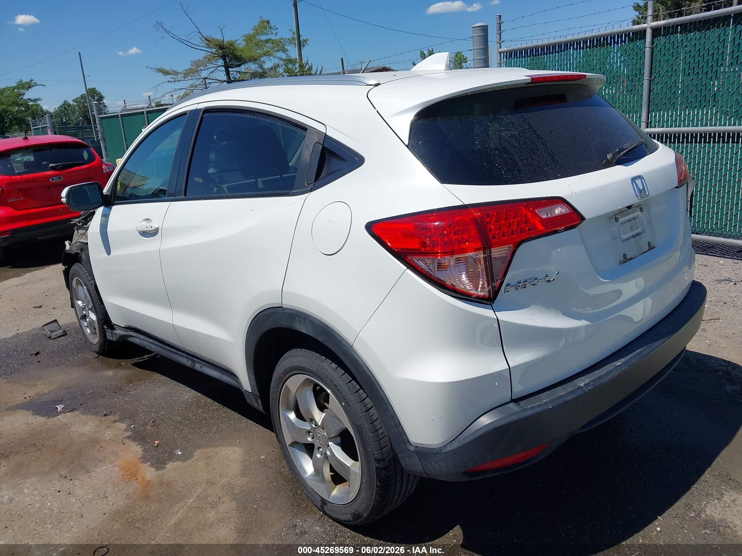 2016 Honda Hr-v Ex-l White vin: 3CZRU6H72GM766426