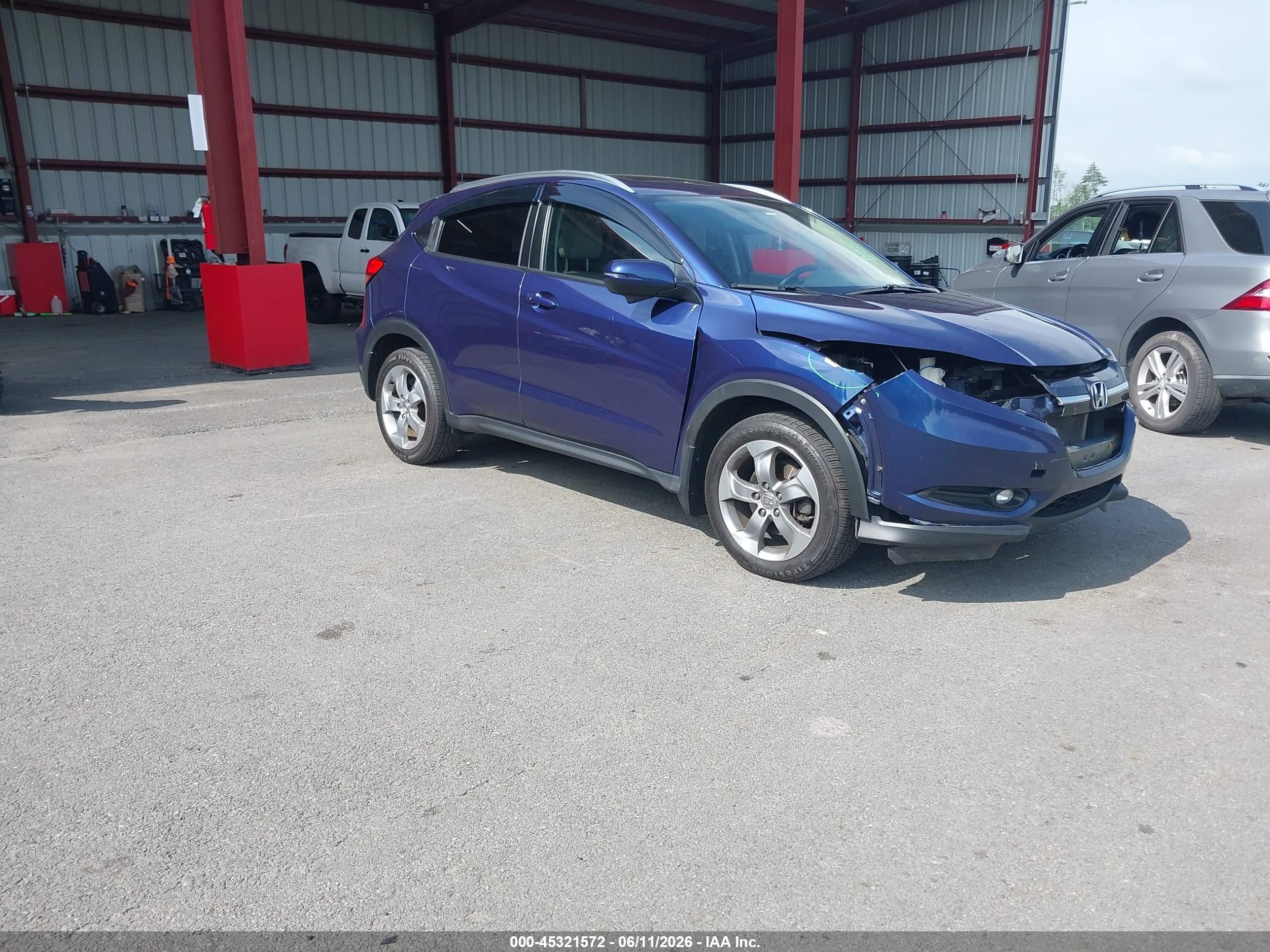 2016 Honda Hr-v Ex-l Синий vin: 3CZRU6H76GM736636