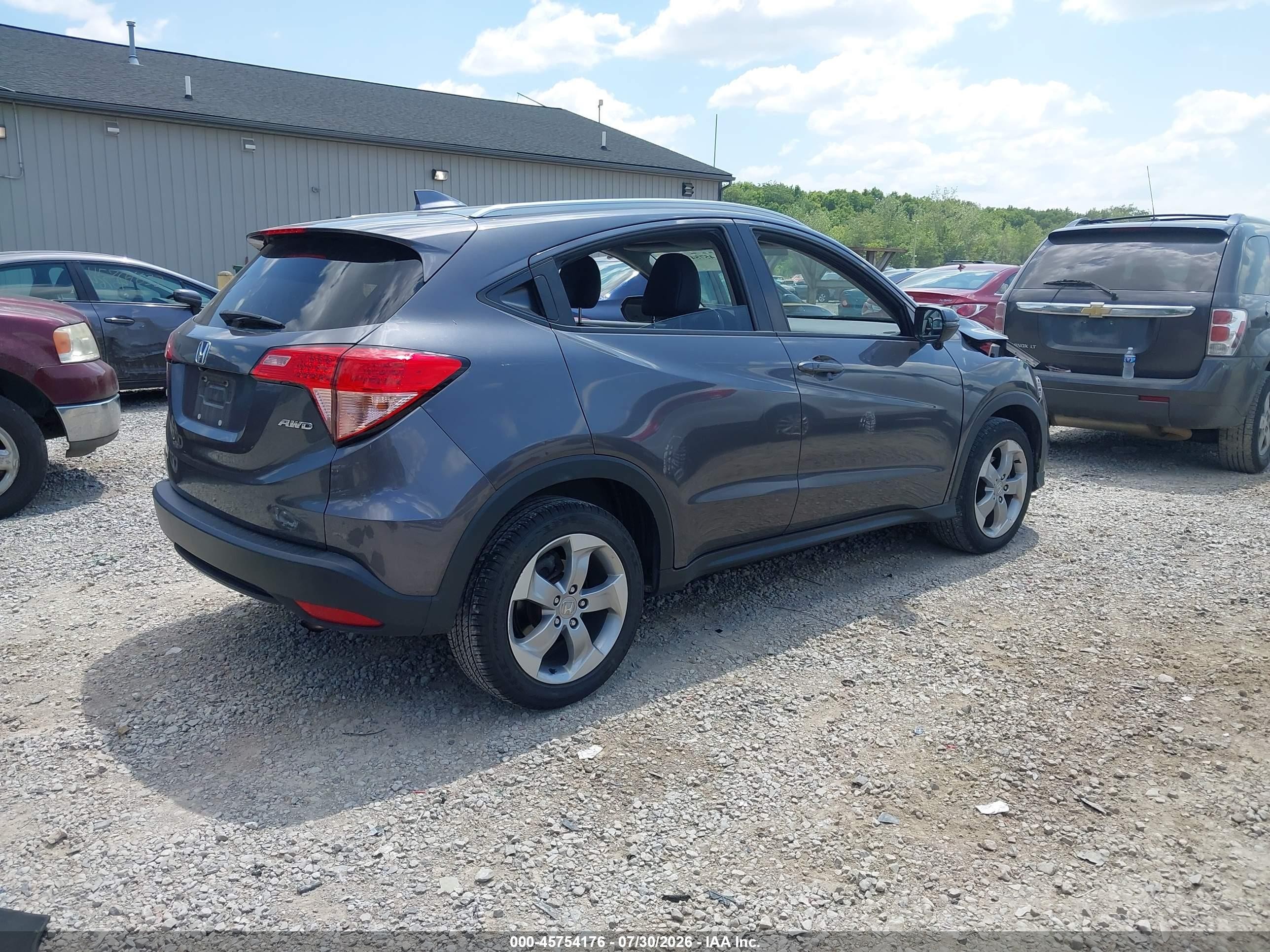2016 Honda Hr-v Ex-l Gray vin: 3CZRU6H79GM760249