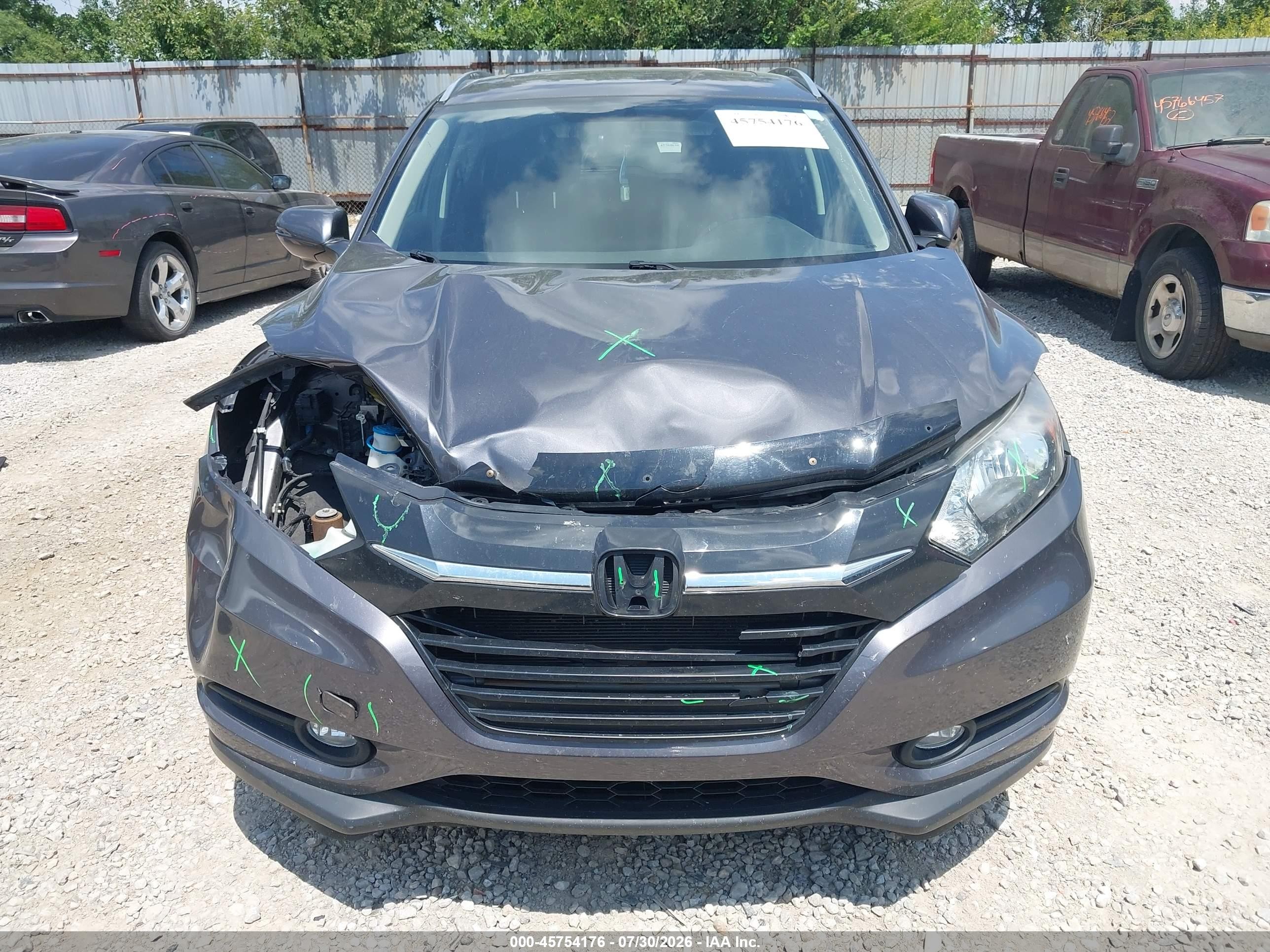2016 Honda Hr-v Ex-l Gray vin: 3CZRU6H79GM760249