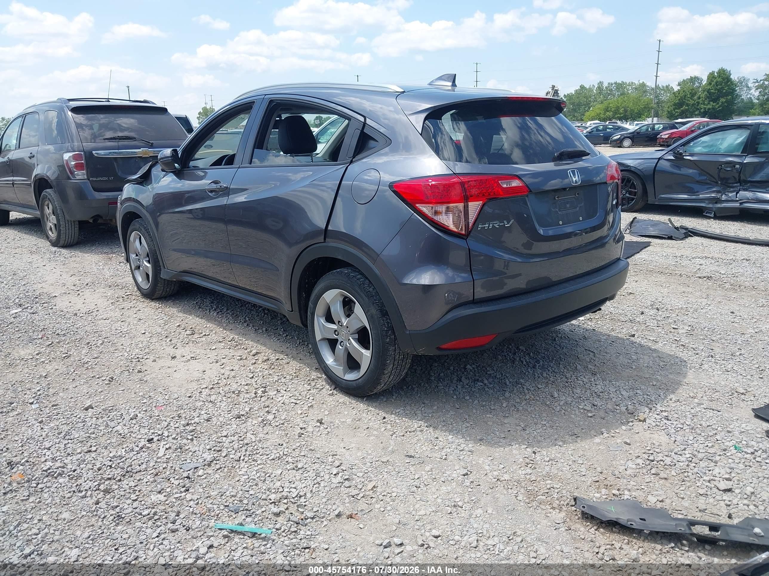 2016 Honda Hr-v Ex-l Gray vin: 3CZRU6H79GM760249