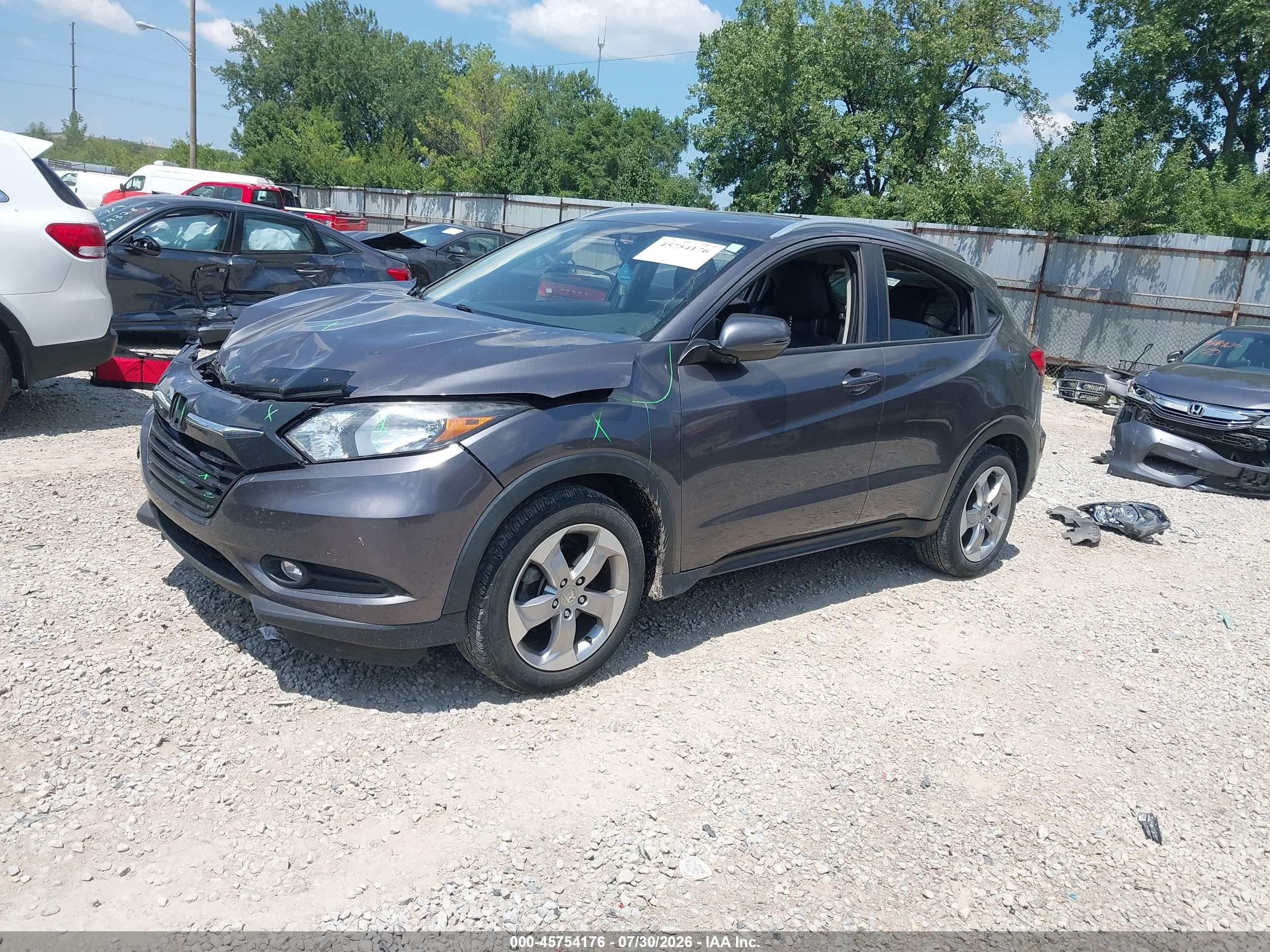 2016 Honda Hr-v Ex-l Gray vin: 3CZRU6H79GM760249