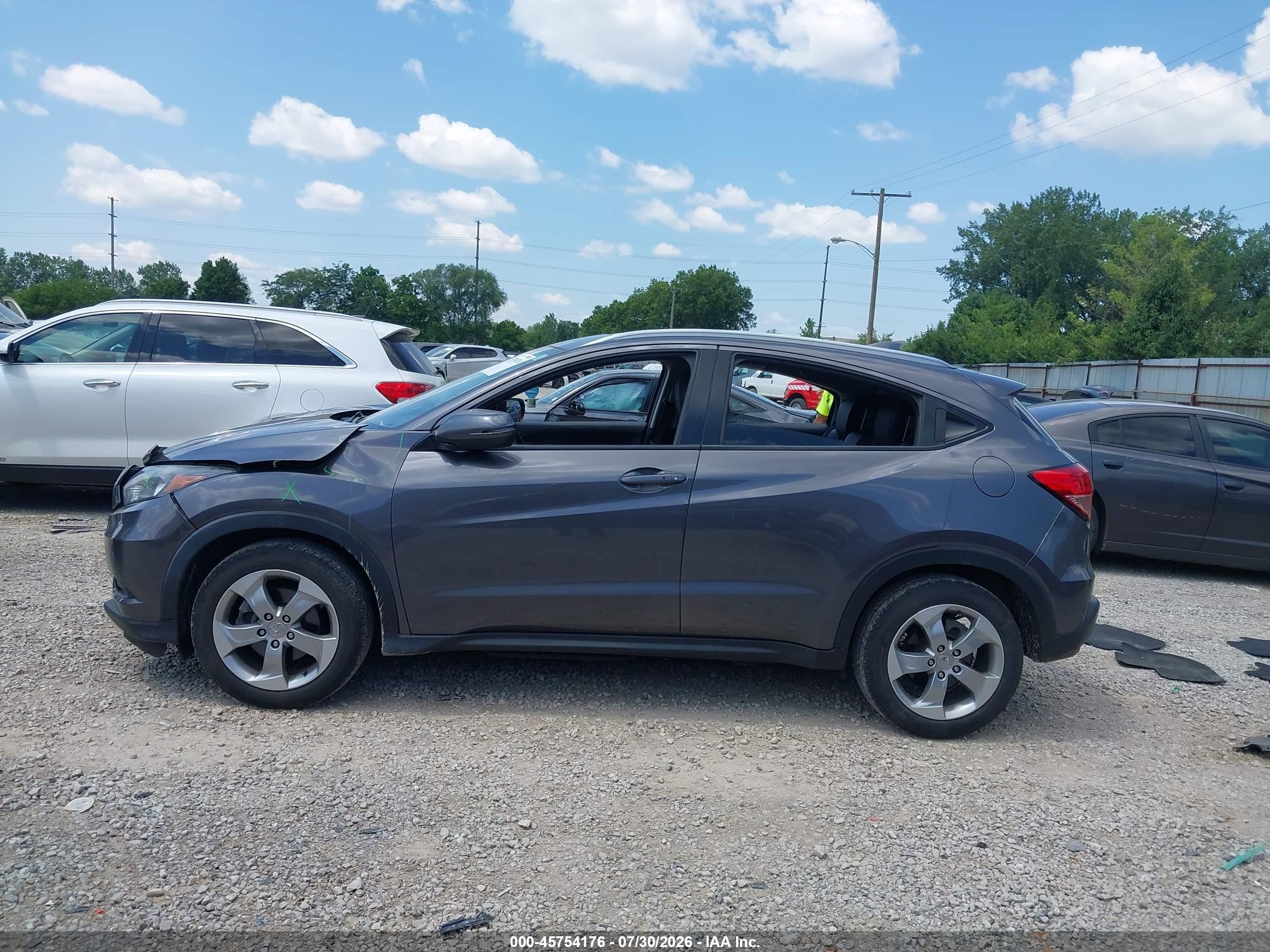 2016 Honda Hr-v Ex-l Gray vin: 3CZRU6H79GM760249