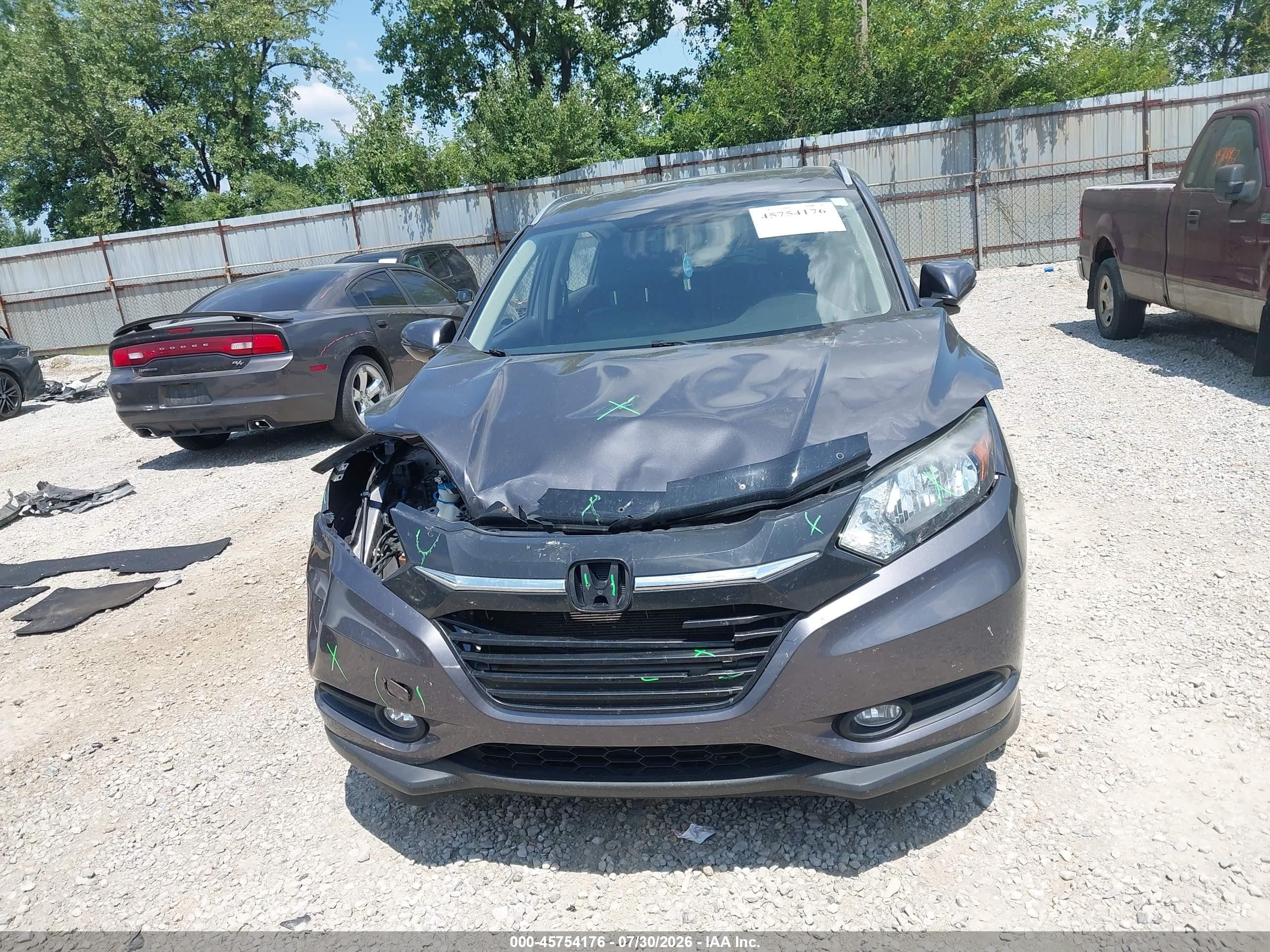 2016 Honda Hr-v Ex-l Gray vin: 3CZRU6H79GM760249