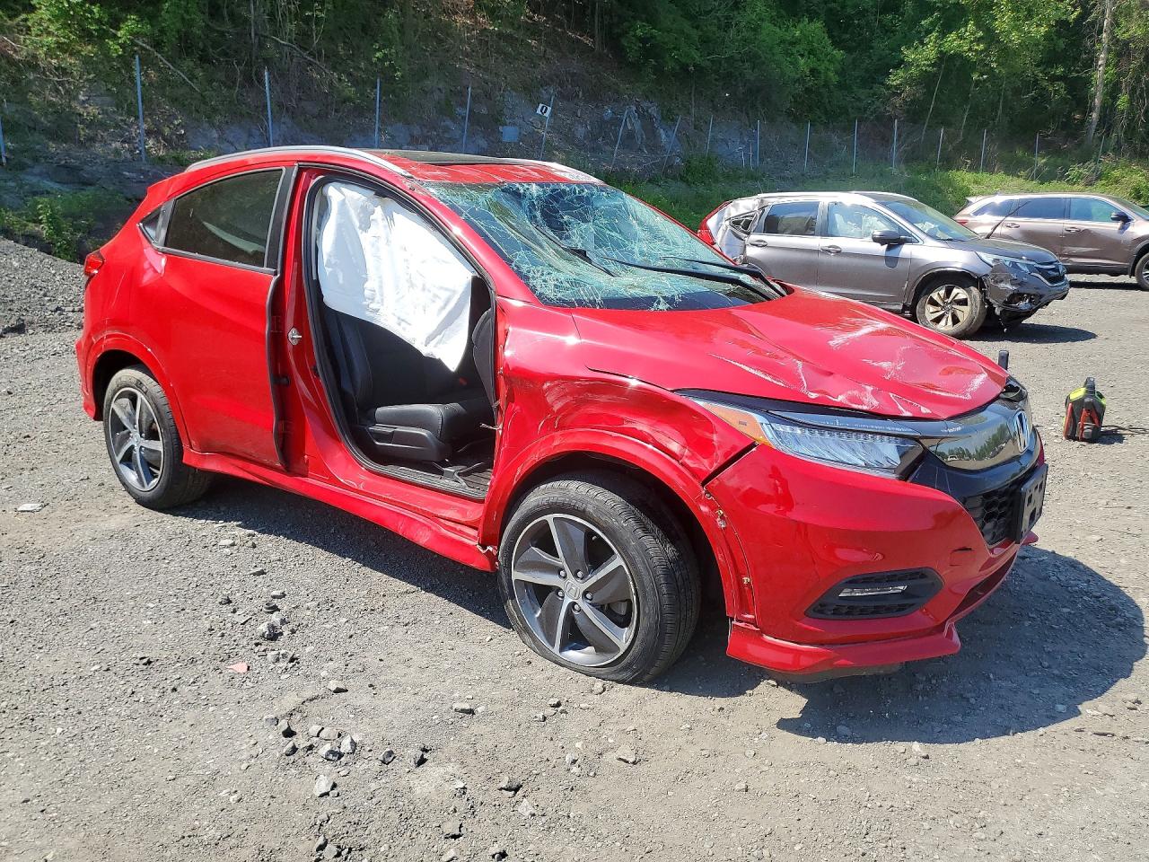 2019 Honda Hr-v Touring Red vin: 3CZRU6H9XKM711197