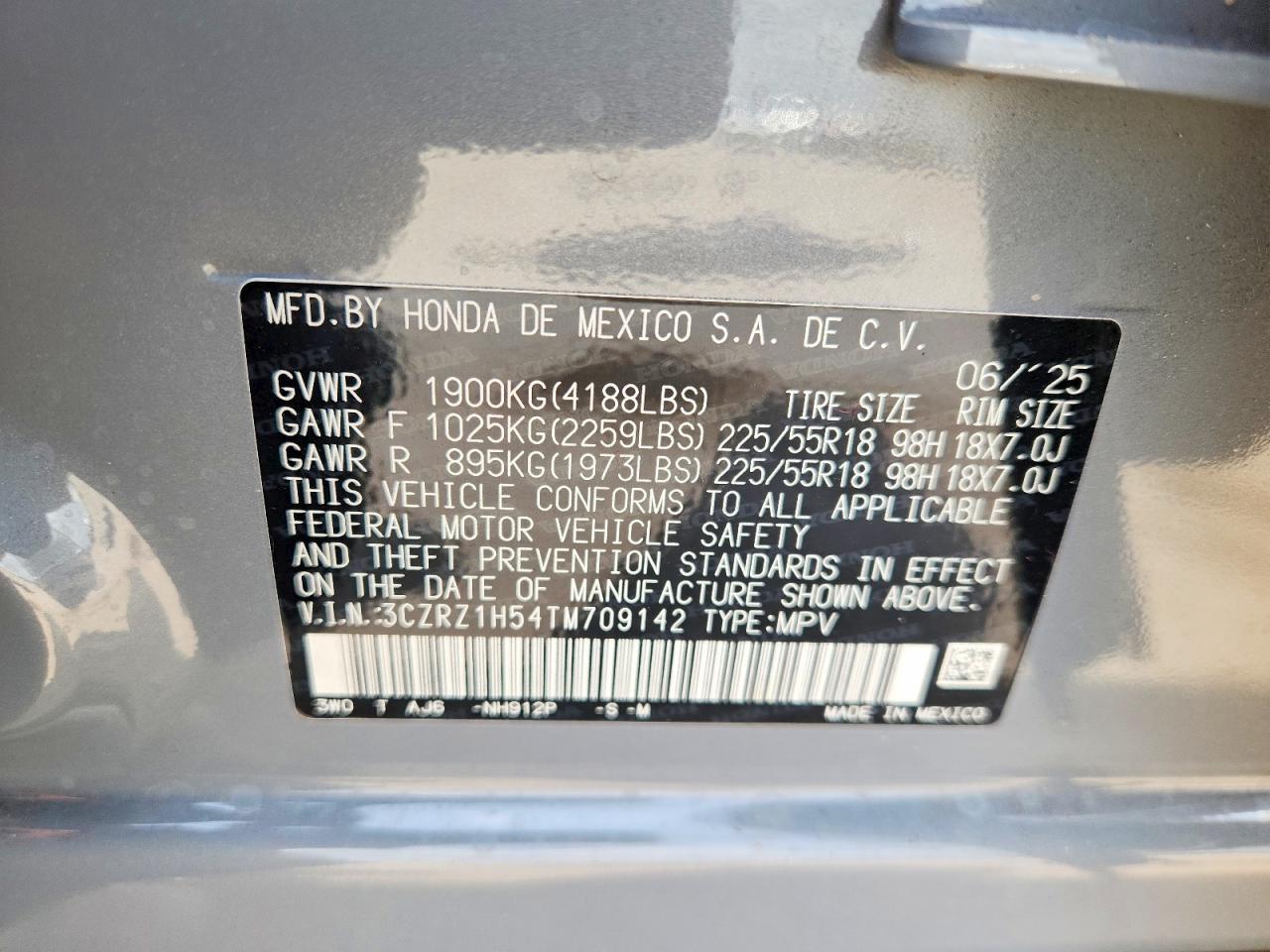2026 Honda Hr-v Sport Gray vin: 3CZRZ1H54TM709142