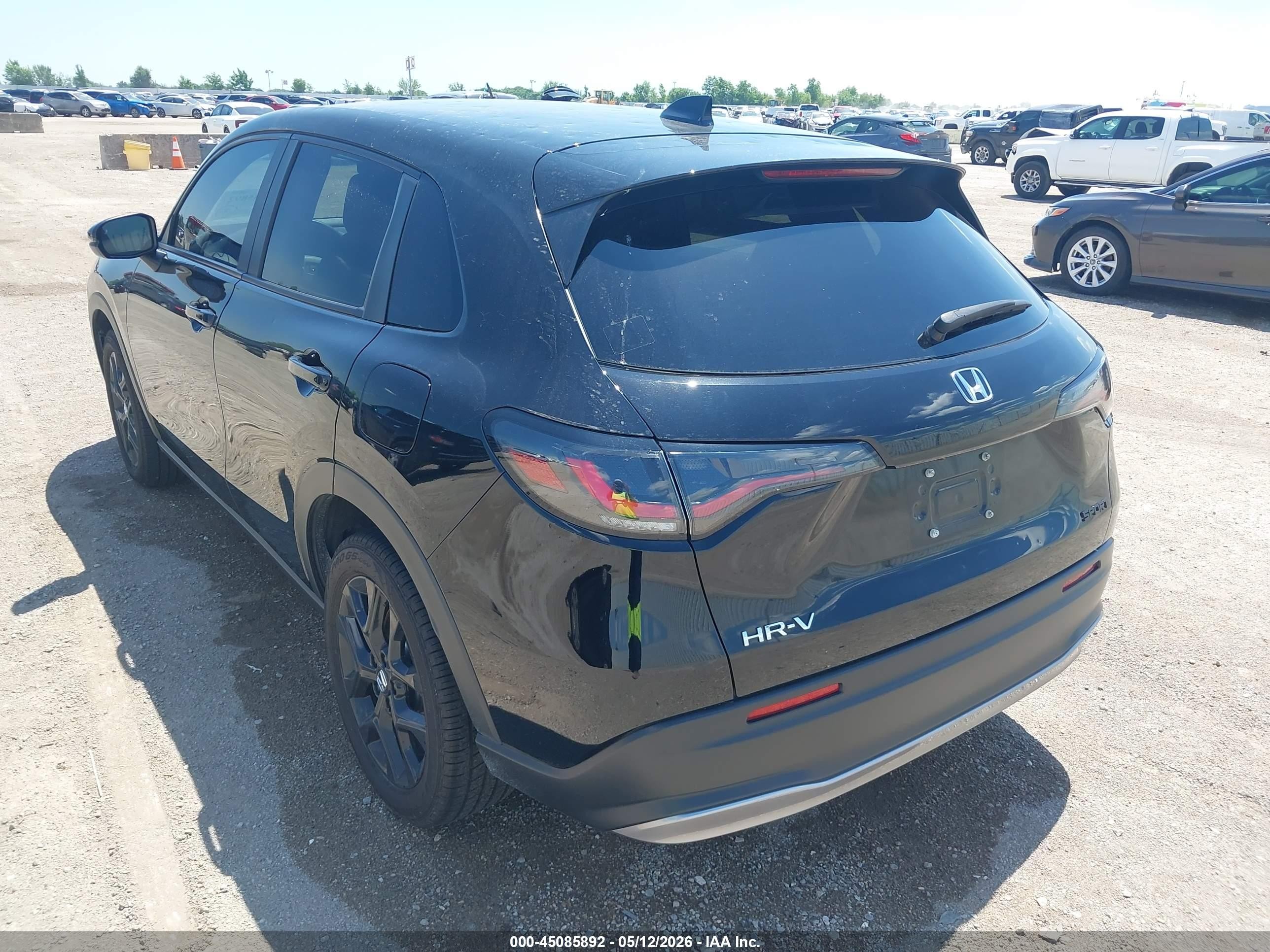 2024 Honda Hr-v 2wd Sport/2wd Sport W/o Bsi Black vin: 3CZRZ1H5XRM702138