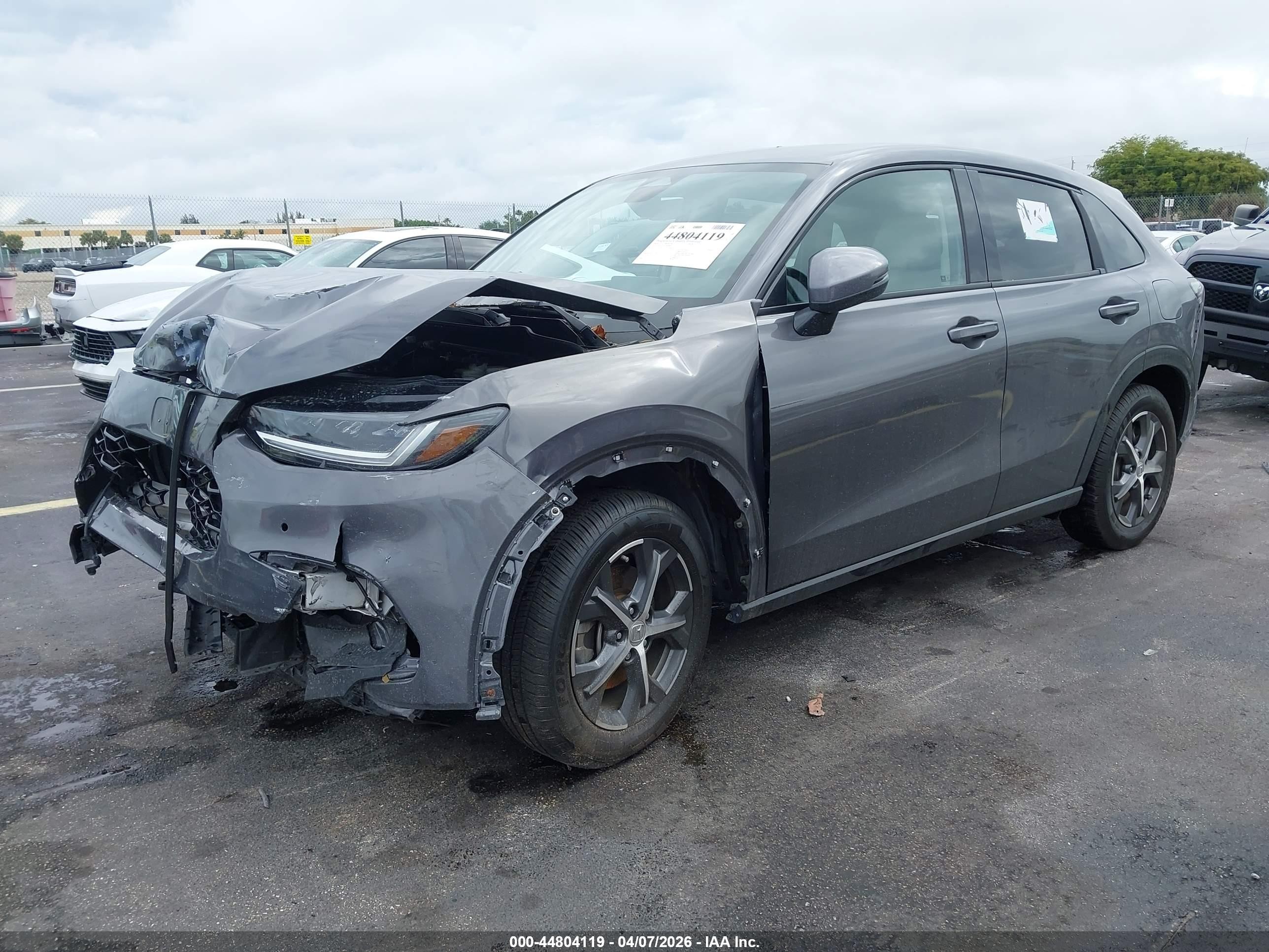 2024 Honda Hr-v 2wd Ex-l/2wd Ex-l W/o Bsi Gray vin: 3CZRZ1H77RM750908