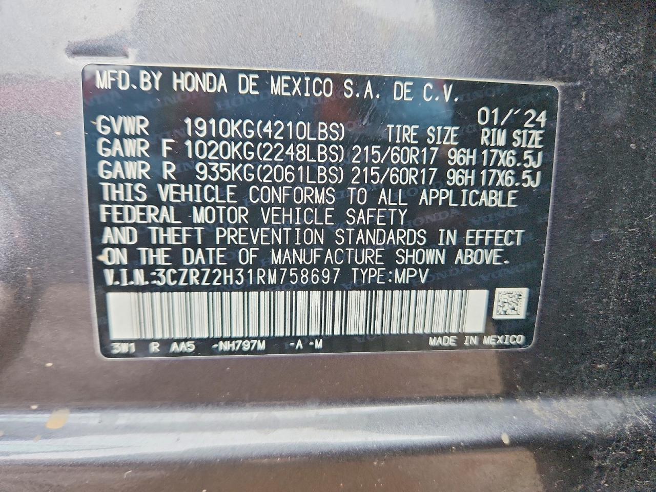 2024 Honda Hr-v Lx Серый vin: 3CZRZ2H31RM758697