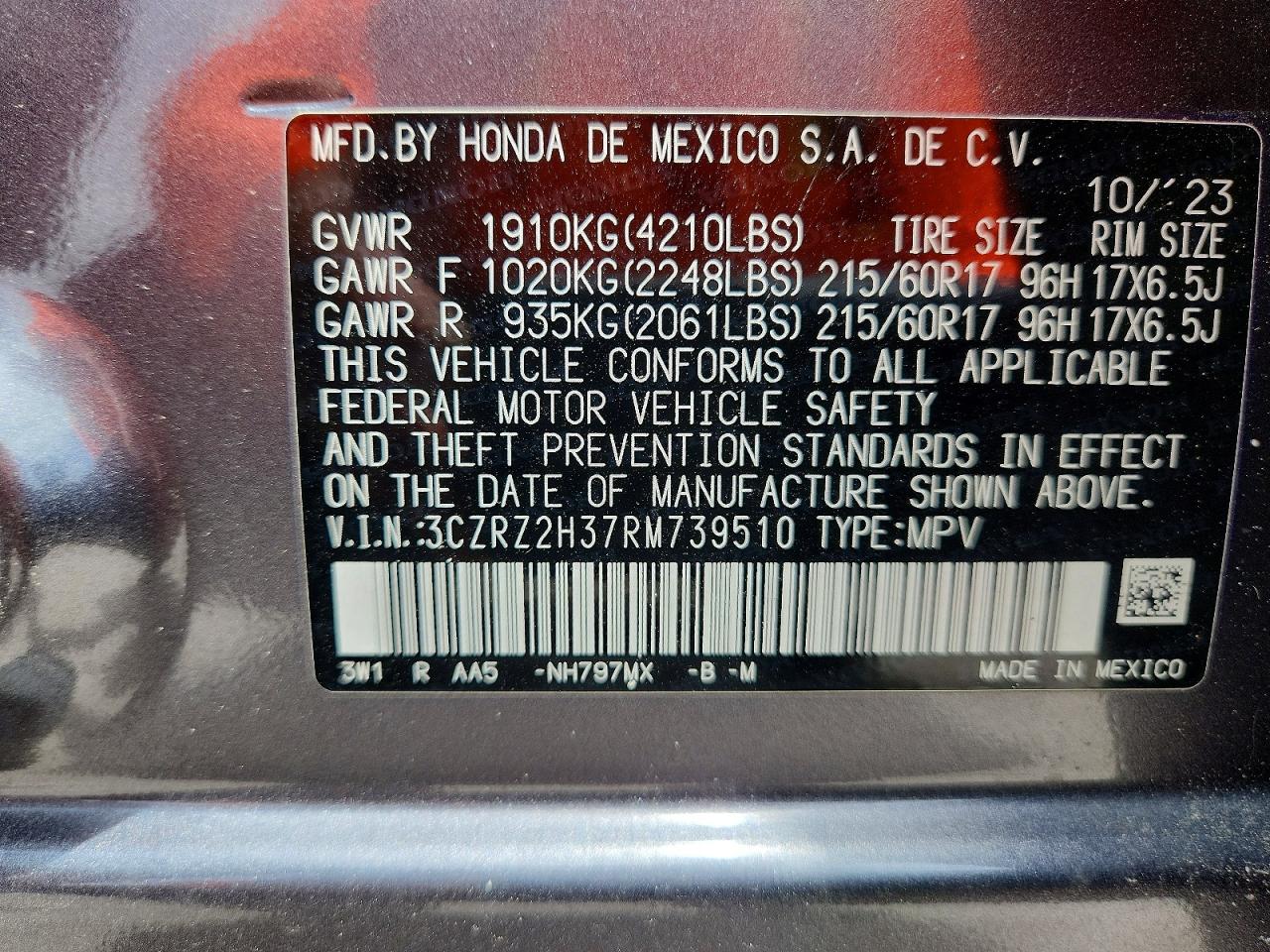 2024 Honda Hr-v Lx Серый vin: 3CZRZ2H37RM739510