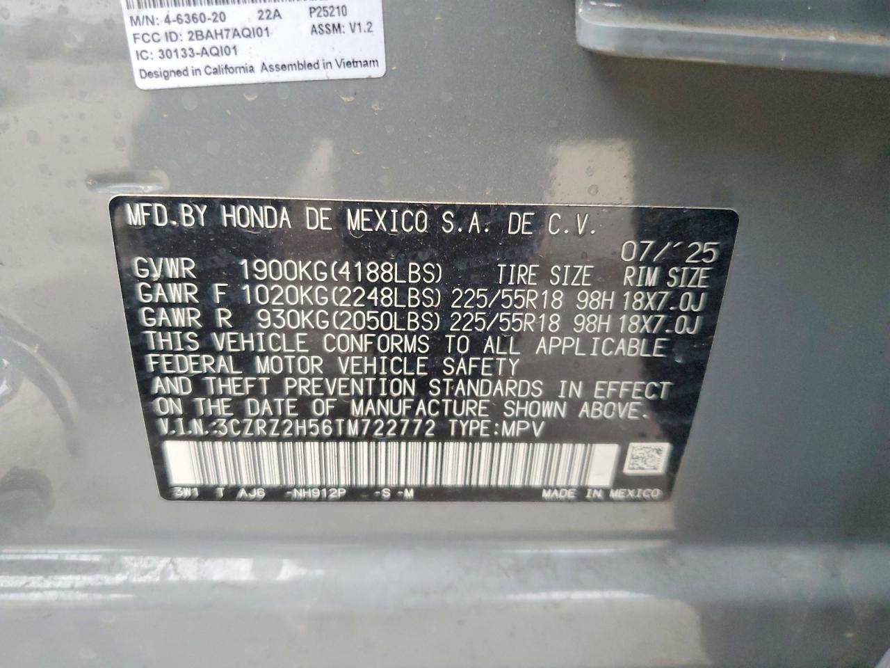 2026 Honda Hr-v Sport Gray vin: 3CZRZ2H56TM722772