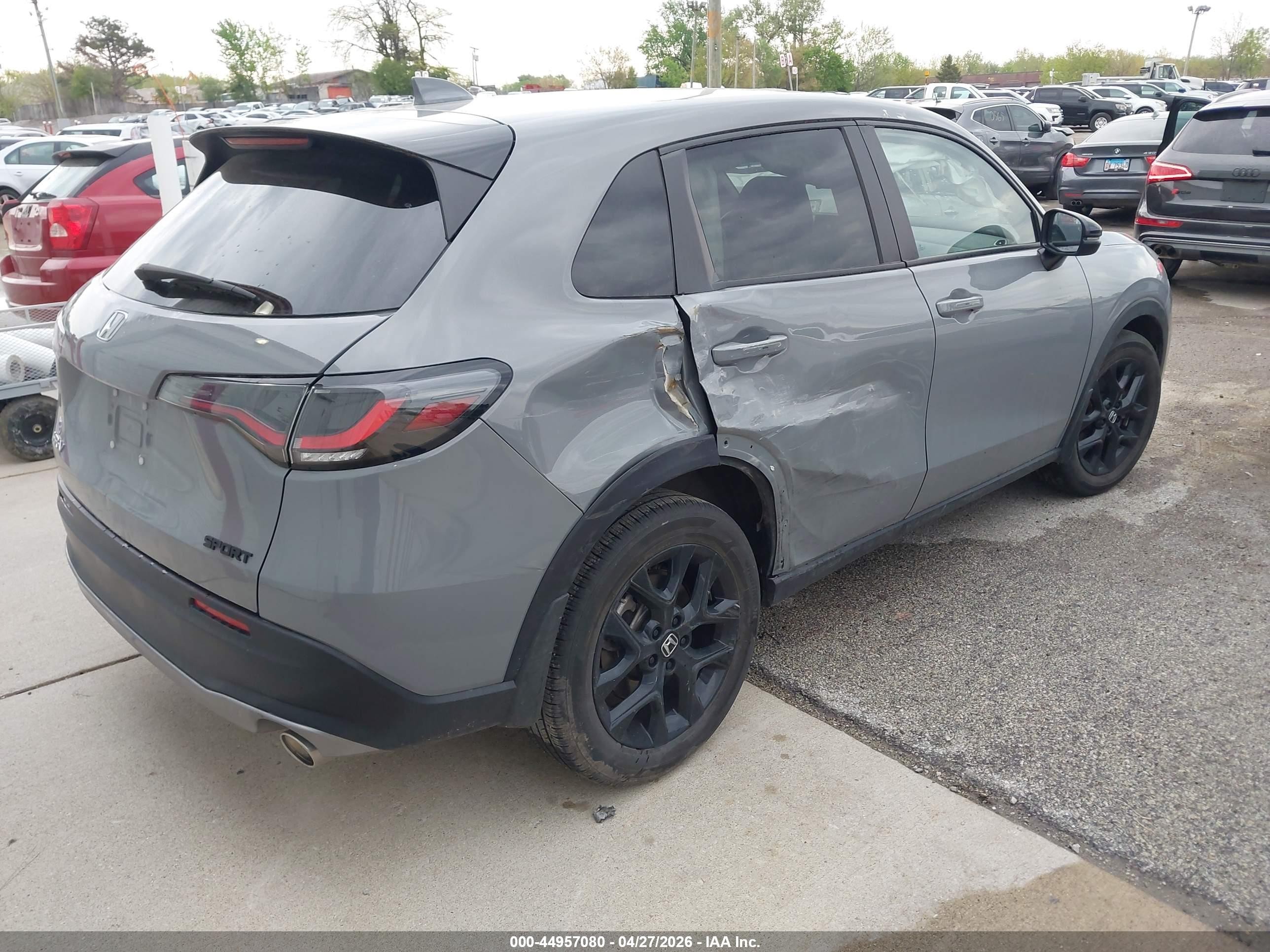 2024 Honda Hr-v Awd Sport/awd Sport W/o Bsi Серый vin: 3CZRZ2H5XRM778299