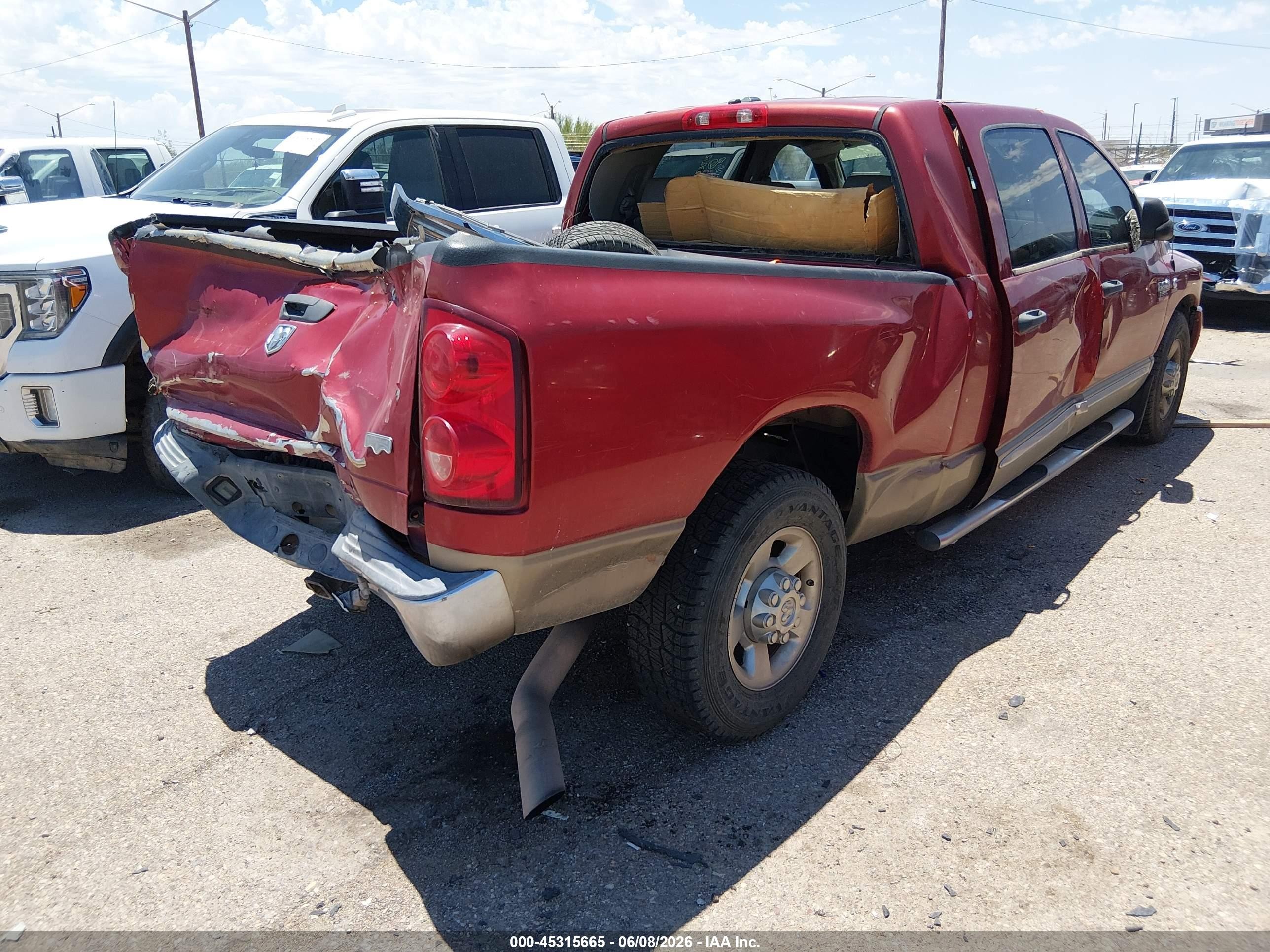 2008 Dodge Ram 2500 Laramie Red vin: 3D3KR29A28G105482