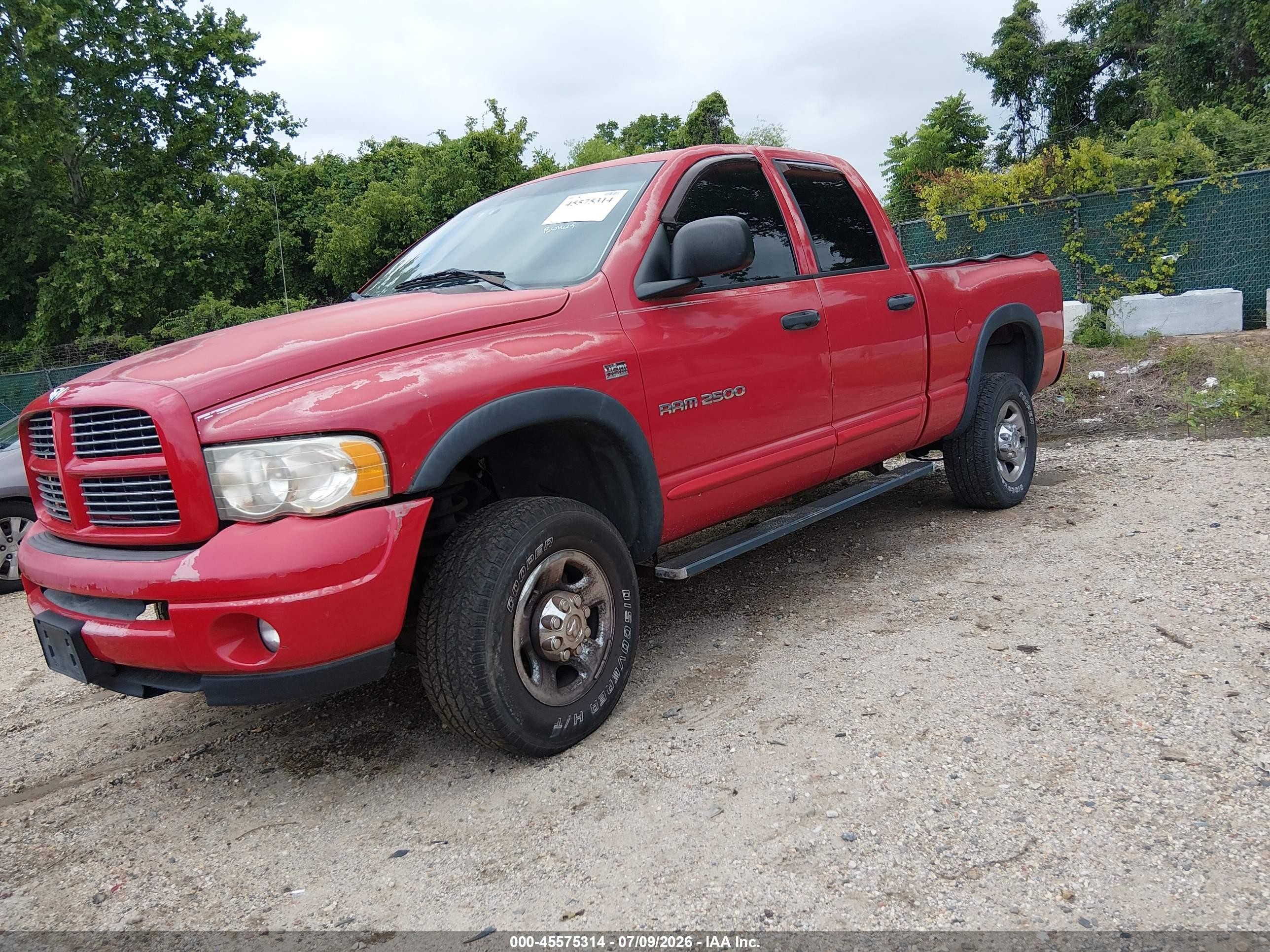 2004 Dodge Ram 2500 Slt/laramie Red vin: 3D3KU28D04G113312