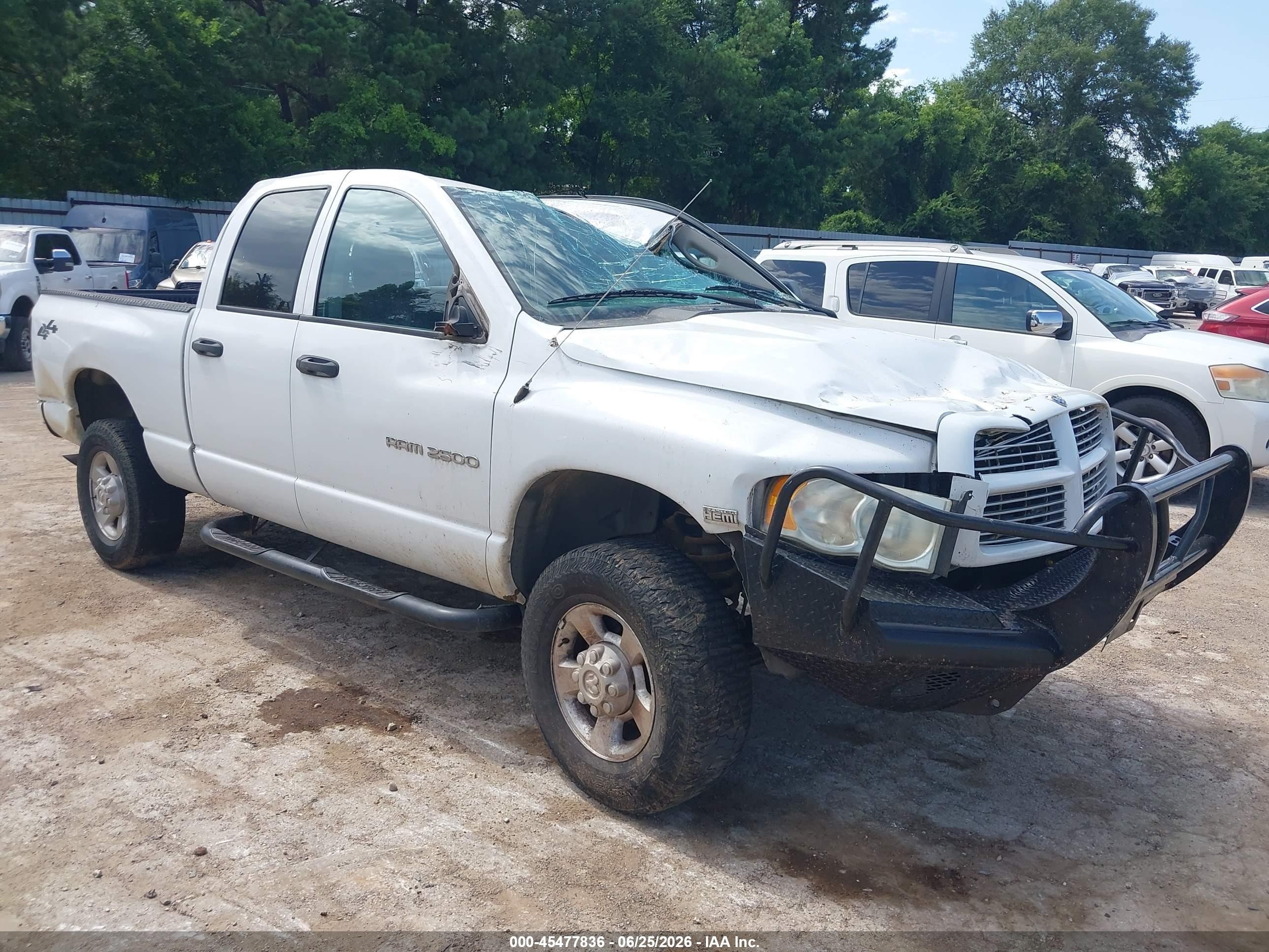 2003 Dodge Ram 2500 Slt/laramie/st White vin: 3D3KU28D73G797337