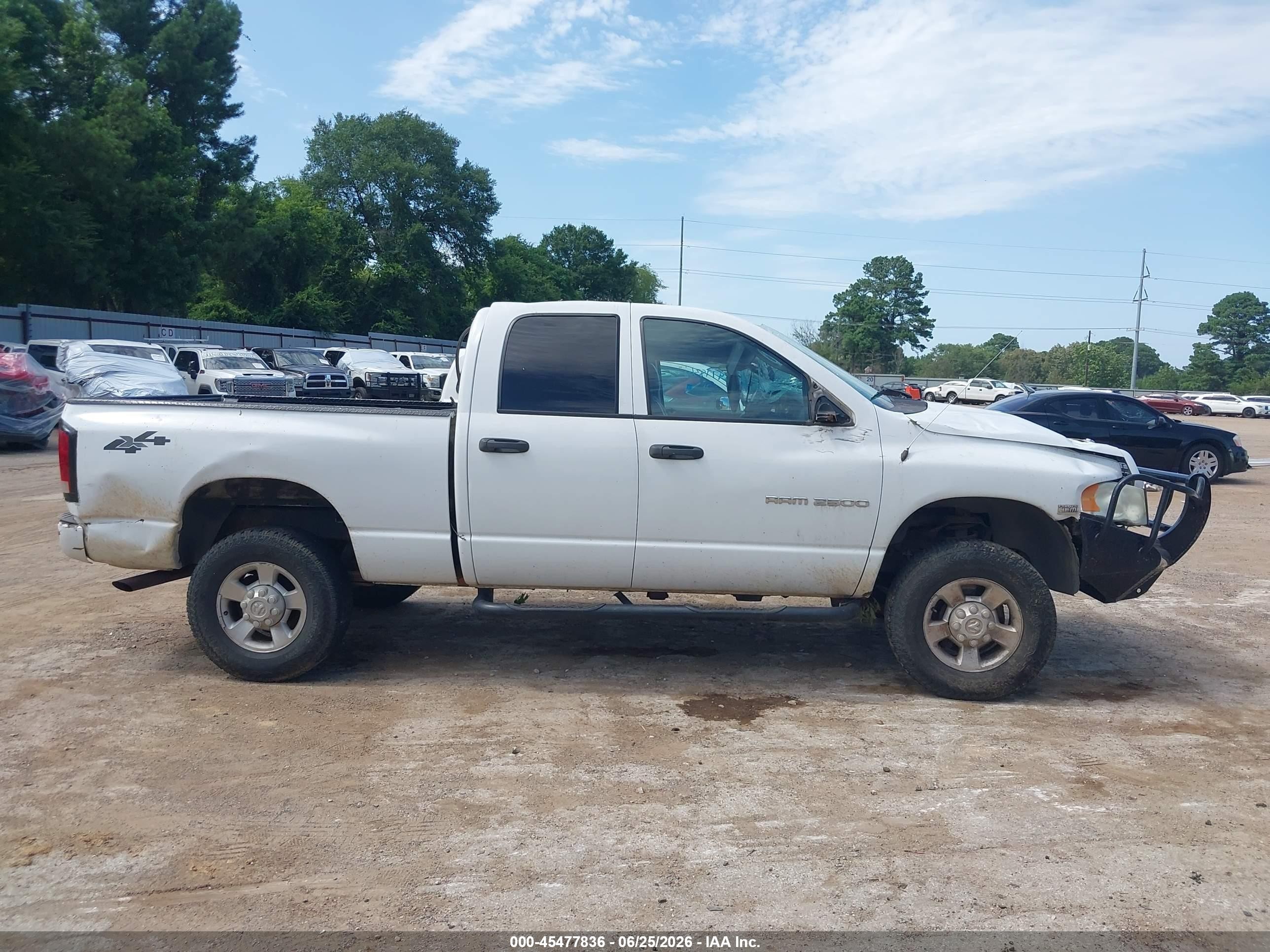 2003 Dodge Ram 2500 Slt/laramie/st White vin: 3D3KU28D73G797337