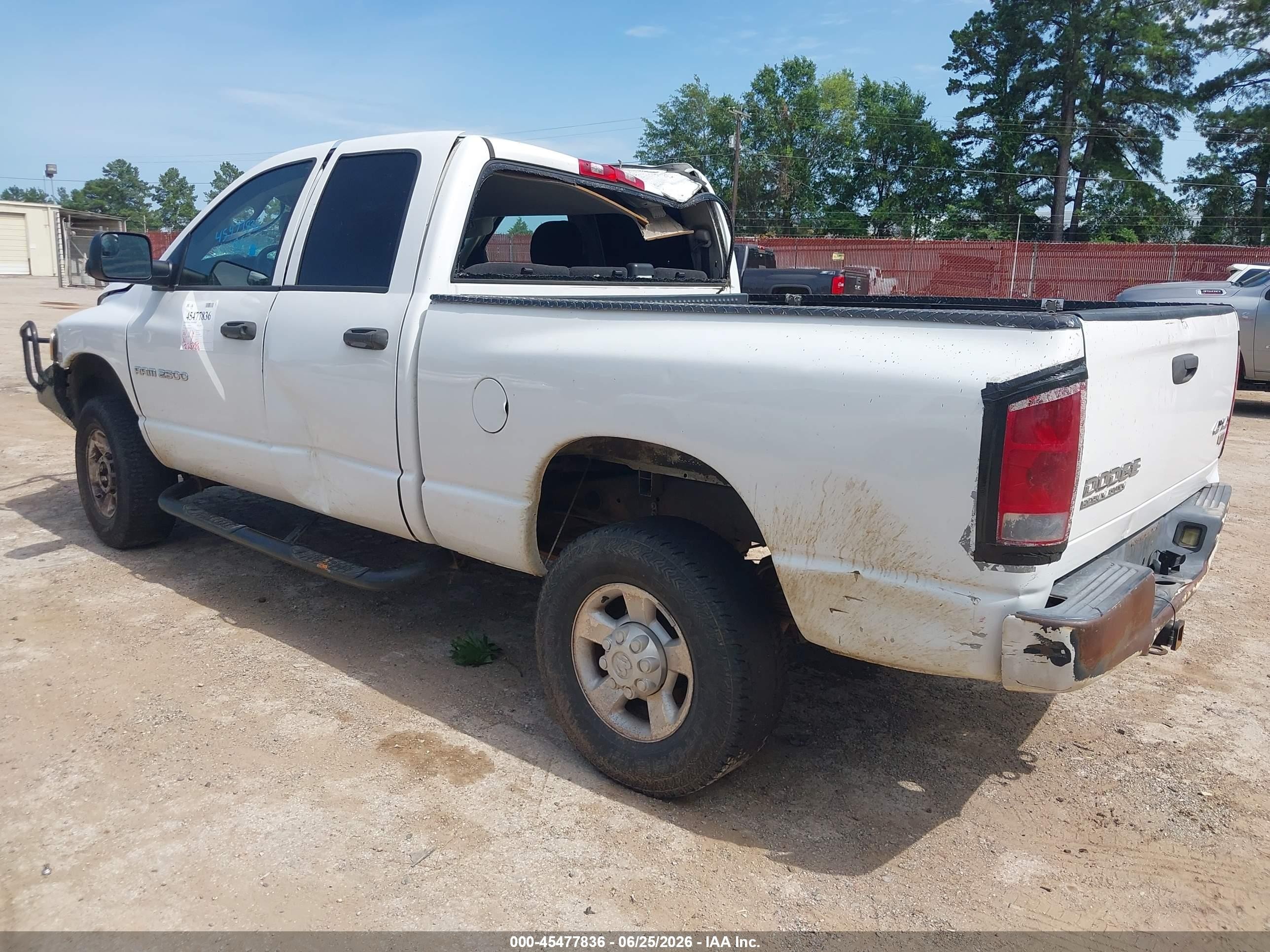 2003 Dodge Ram 2500 Slt/laramie/st White vin: 3D3KU28D73G797337