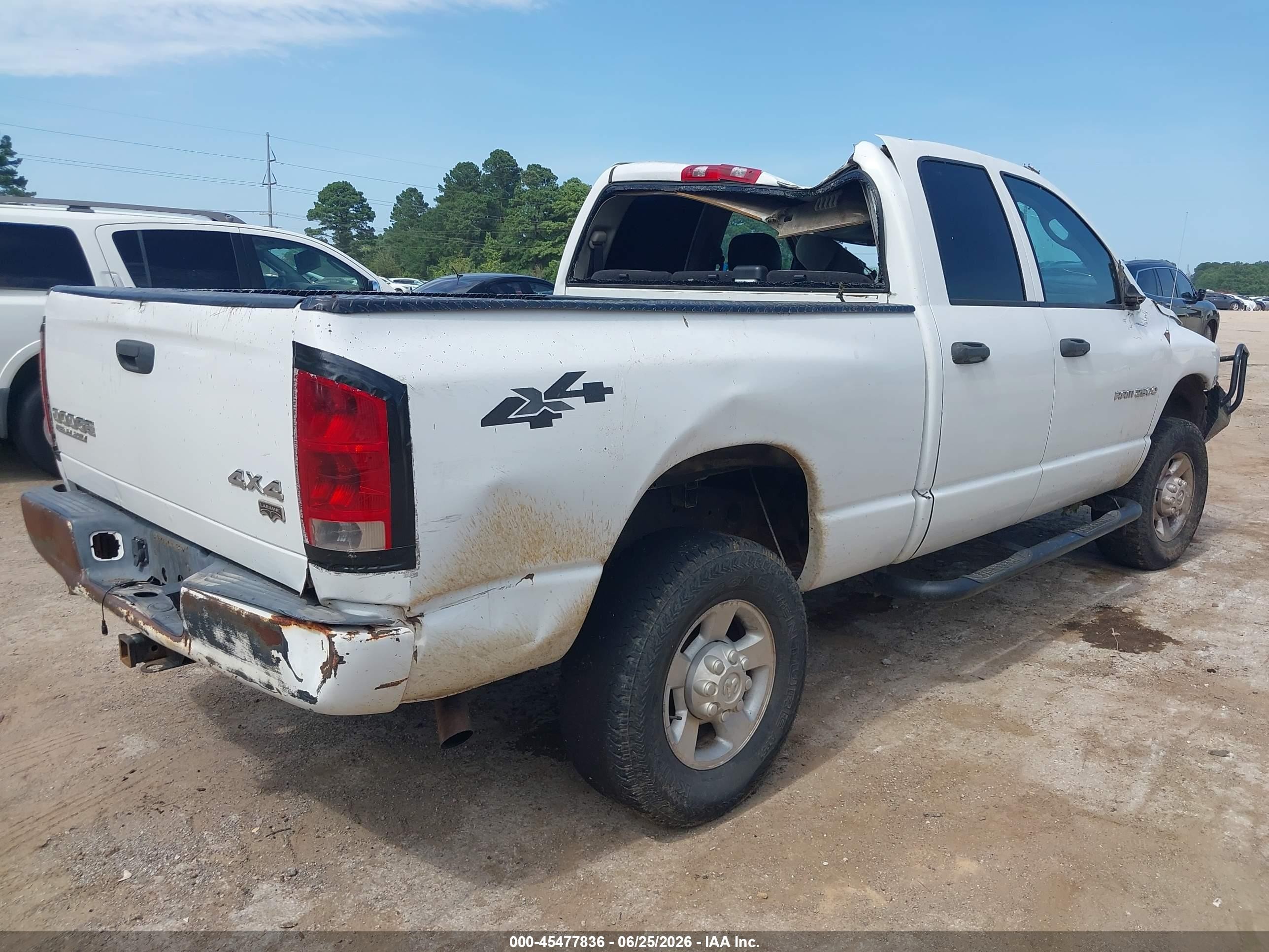 2003 Dodge Ram 2500 Slt/laramie/st White vin: 3D3KU28D73G797337