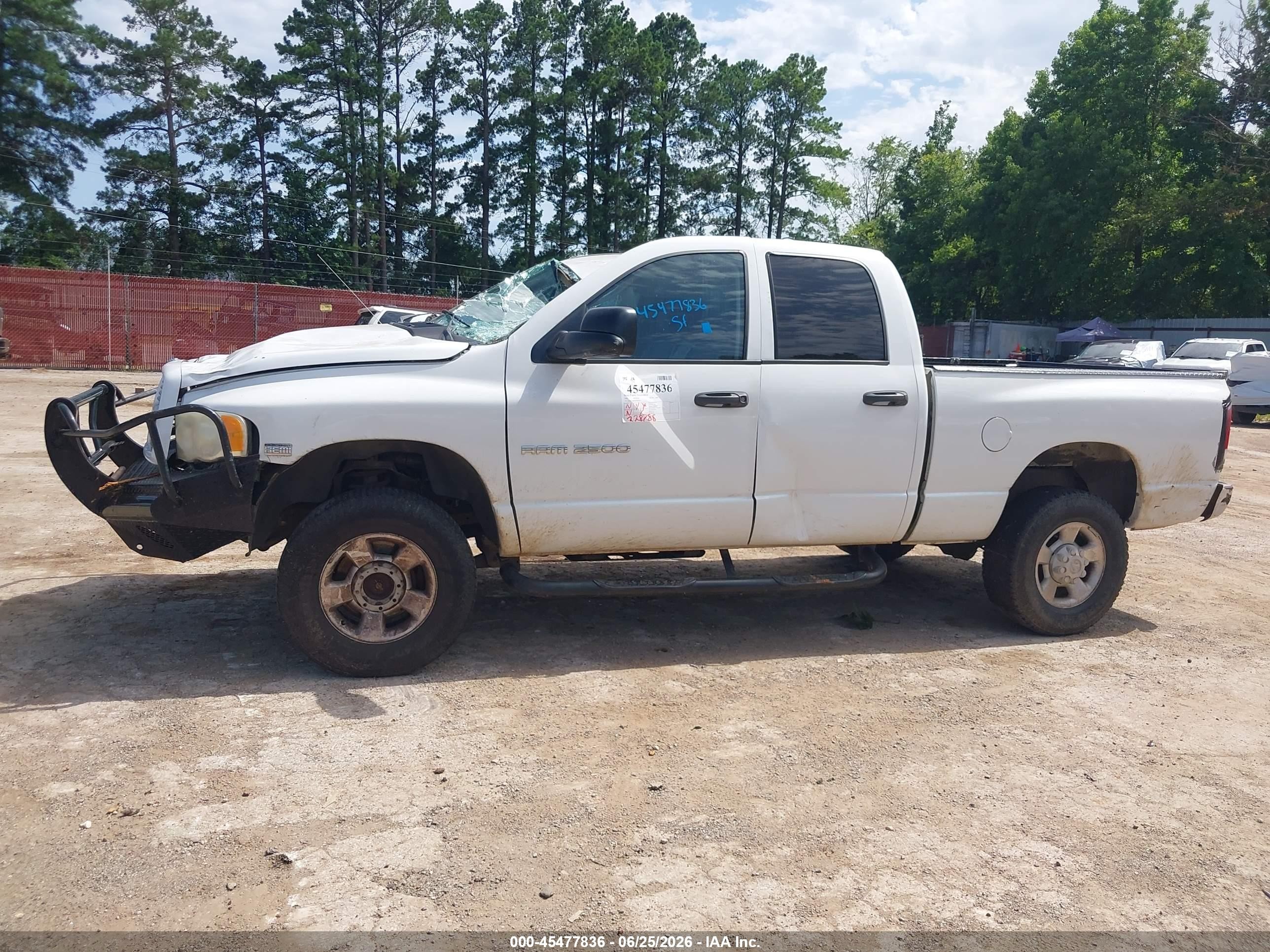 2003 Dodge Ram 2500 Slt/laramie/st White vin: 3D3KU28D73G797337