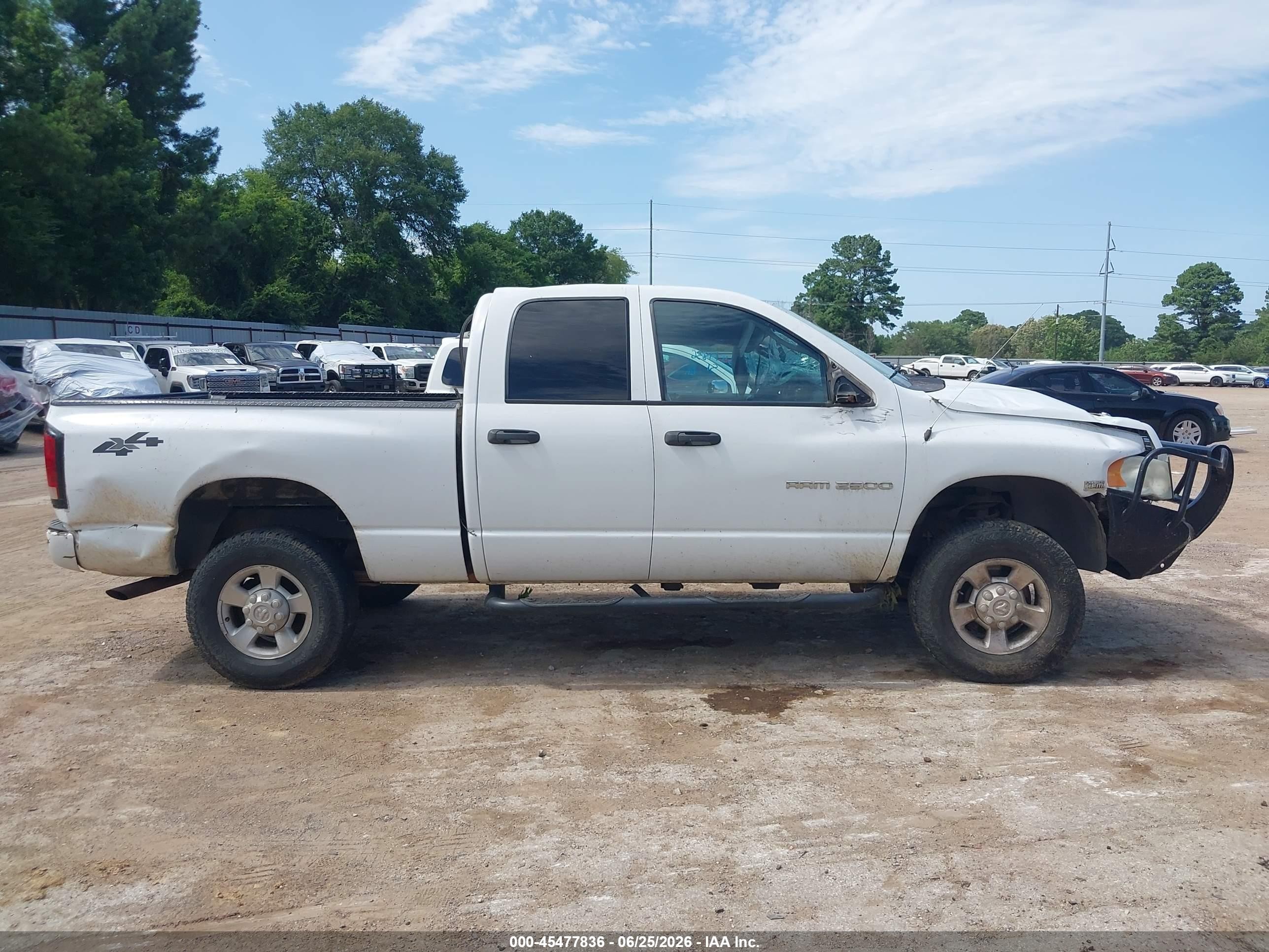 2003 Dodge Ram 2500 Slt/laramie/st White vin: 3D3KU28D73G797337