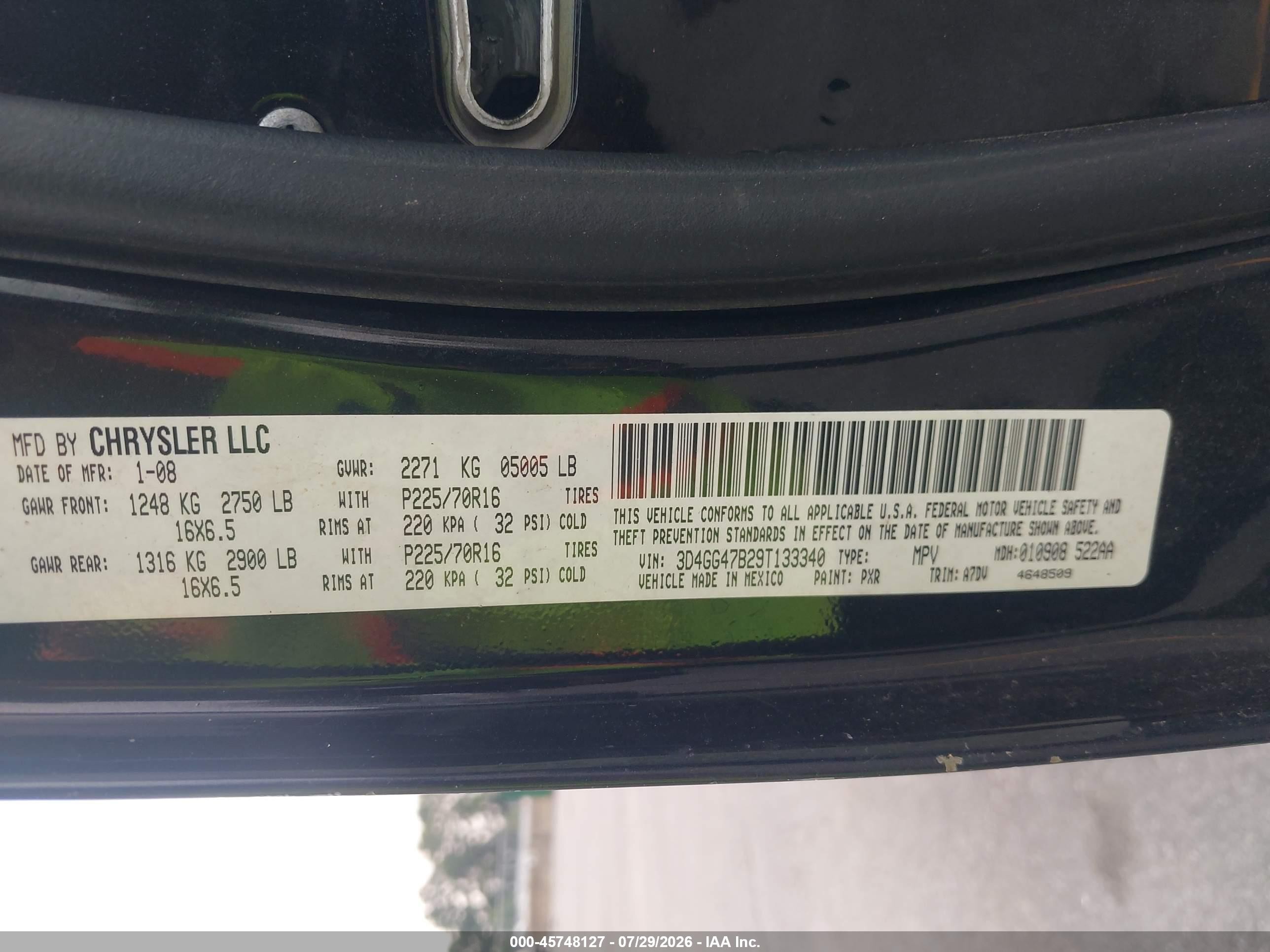 2009 Dodge Journey Se Black vin: 3D4GG47B29T133340