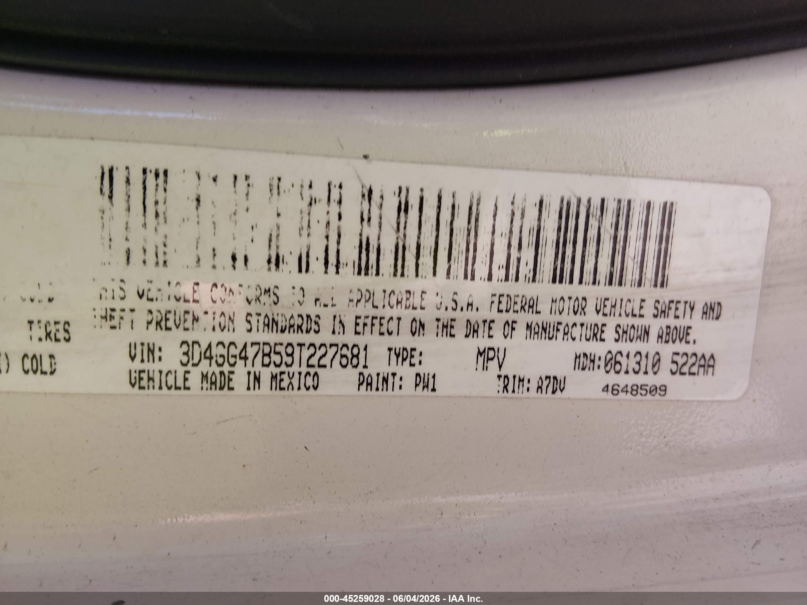 2009 Dodge Journey Se White vin: 3D4GG47B59T227681