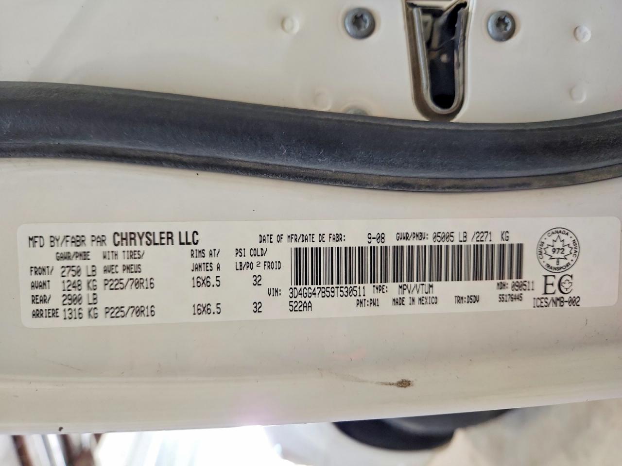 2009 Dodge Journey Se White vin: 3D4GG47B59T530511