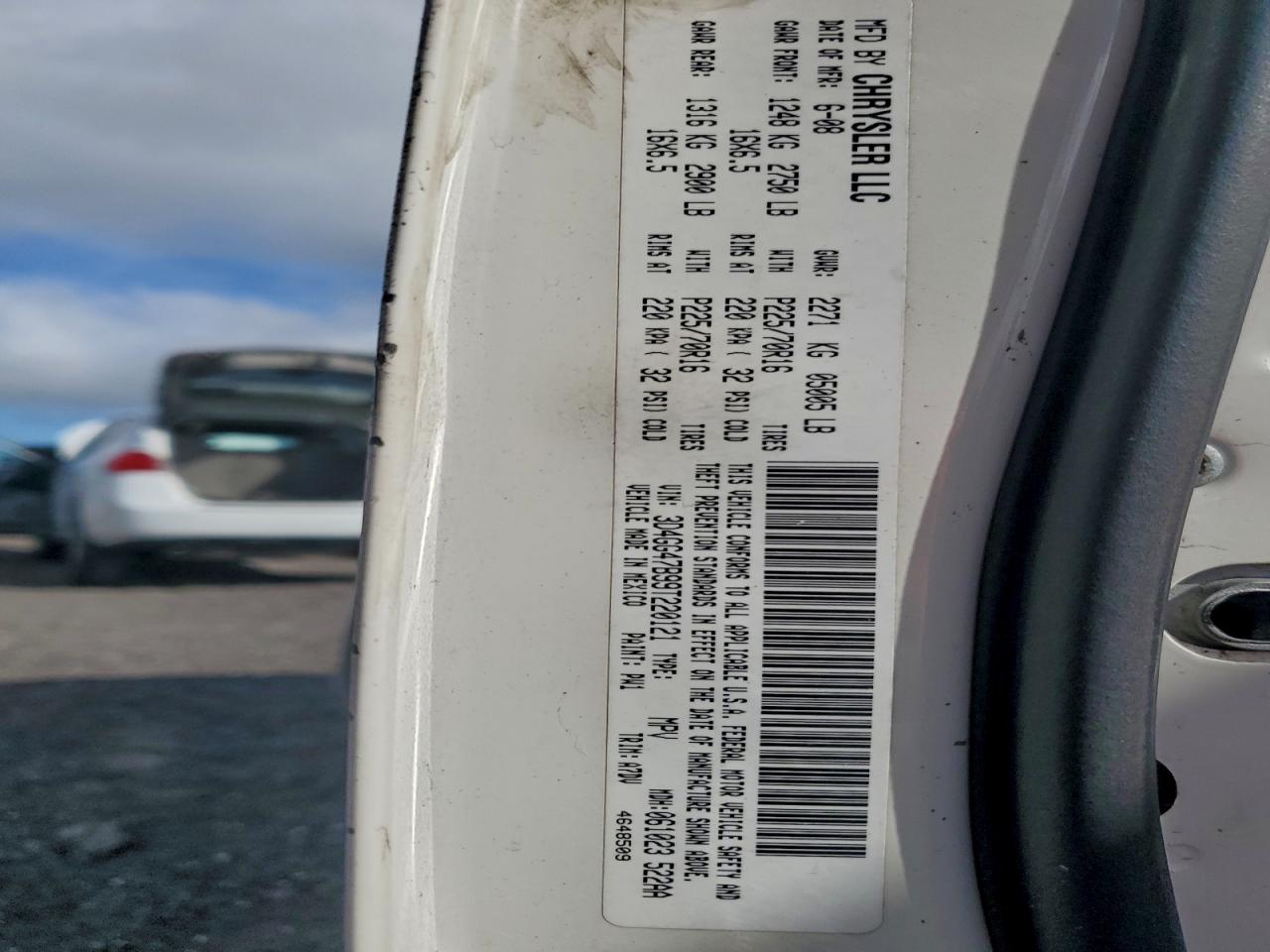 2009 Dodge Journey Se White vin: 3D4GG47B99T220121