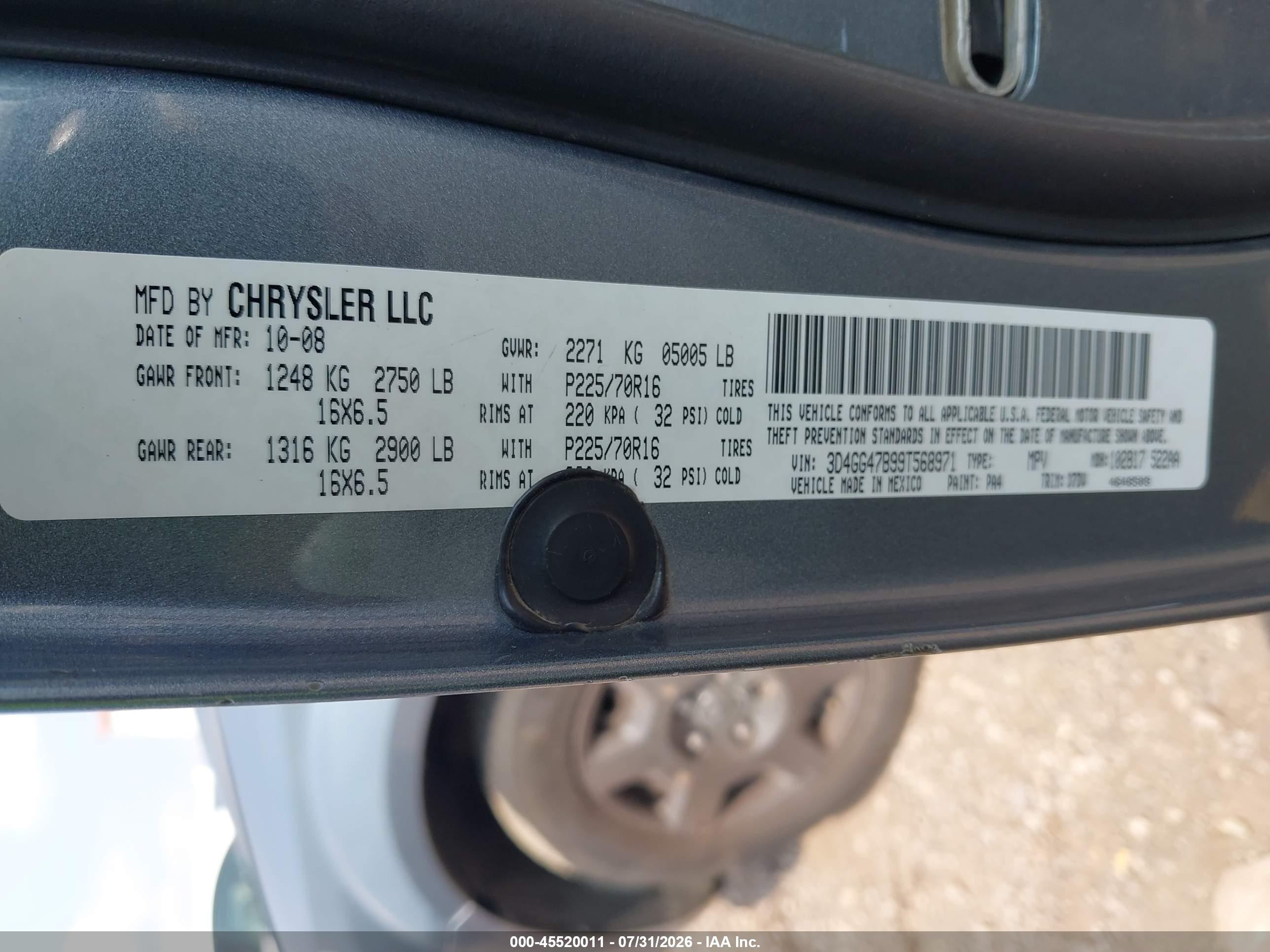 2009 Dodge Journey Se Teal vin: 3D4GG47B99T568971
