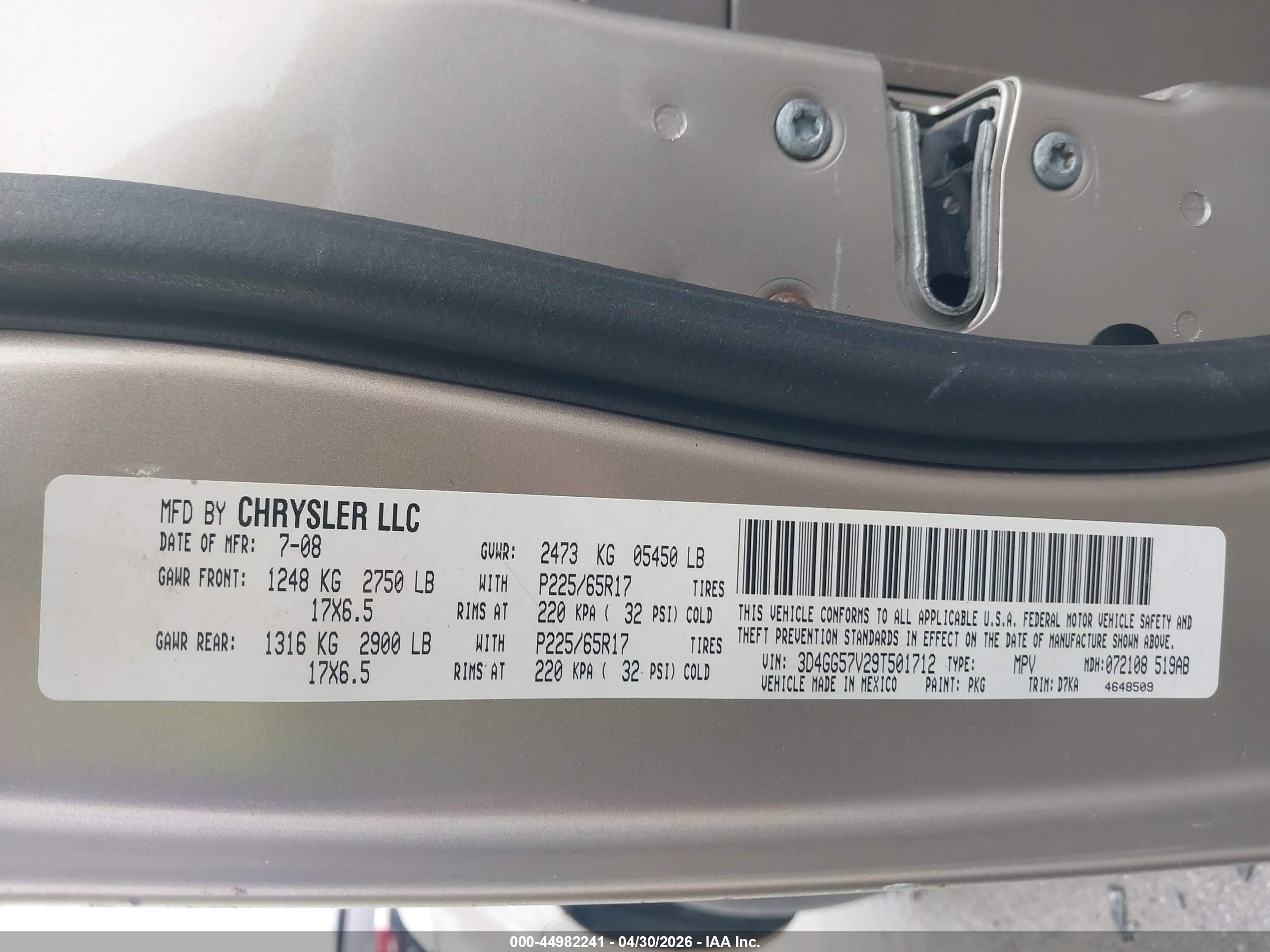 2009 Dodge Journey Sxt Beige vin: 3D4GG57V29T501712